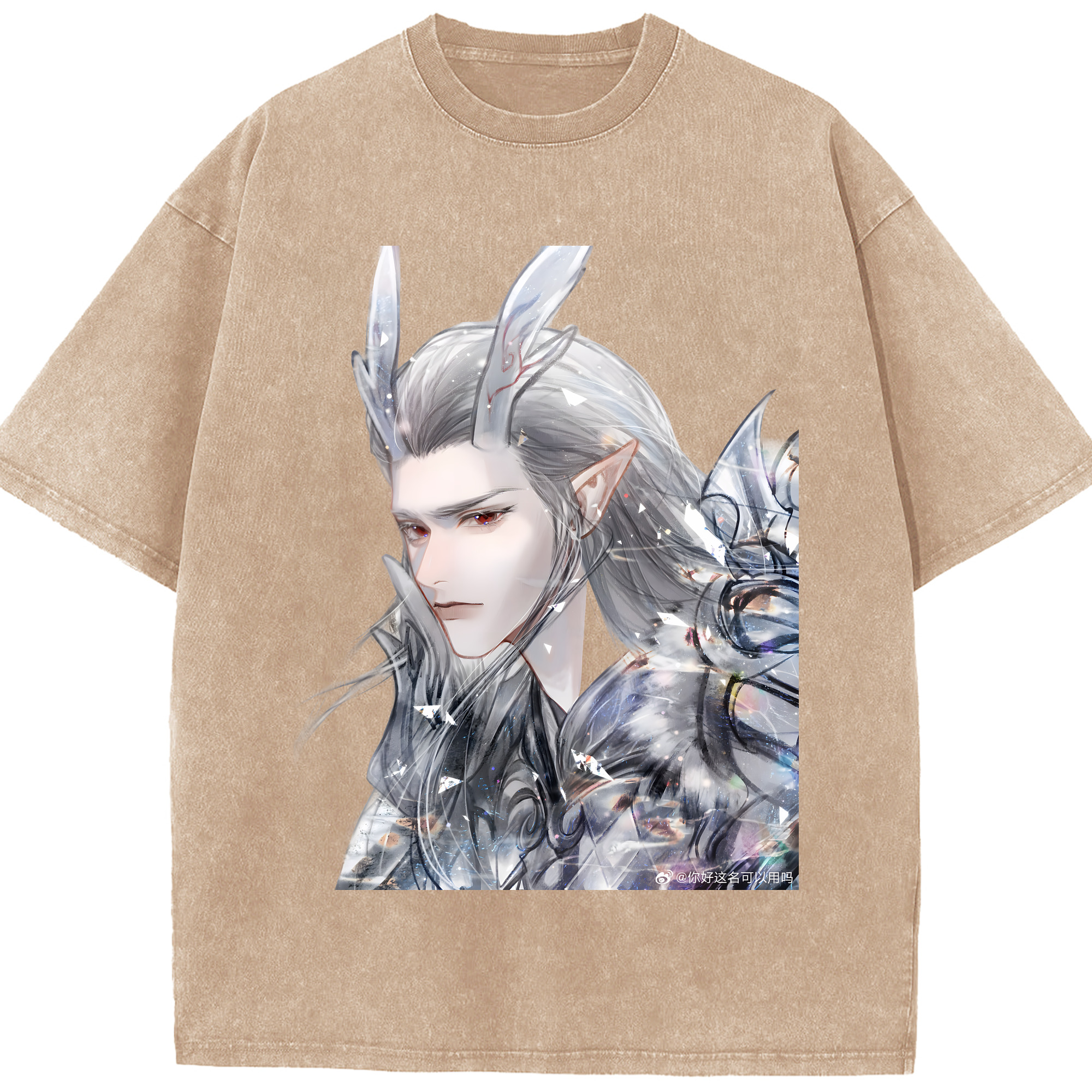 （画像用） Ne Zha 2 ナタ 魔童の大暴れ 綿100% ヴィンテージ風 半袖Tシャツ（フロントプリント）