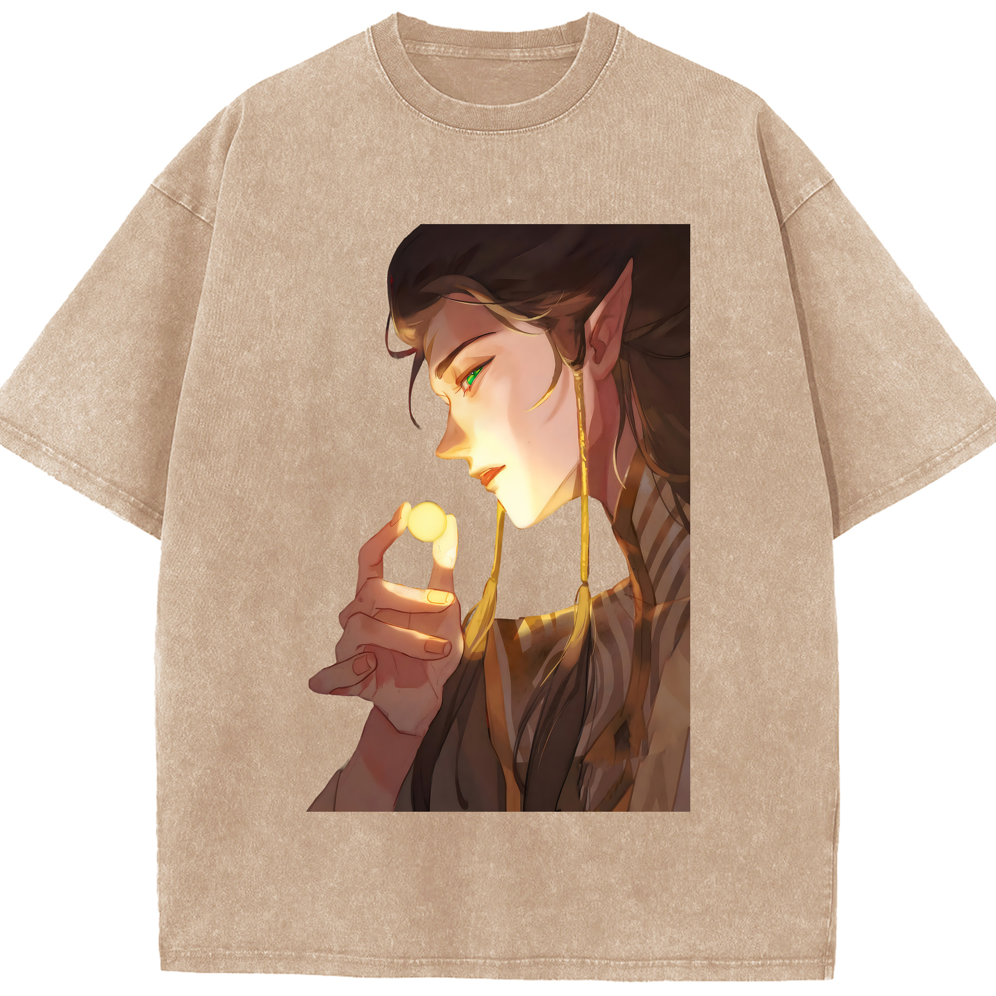 （画像用） Ne Zha 2 ナタ 魔童の大暴れ 綿100% ヴィンテージ風 半袖Tシャツ（フロントプリント）