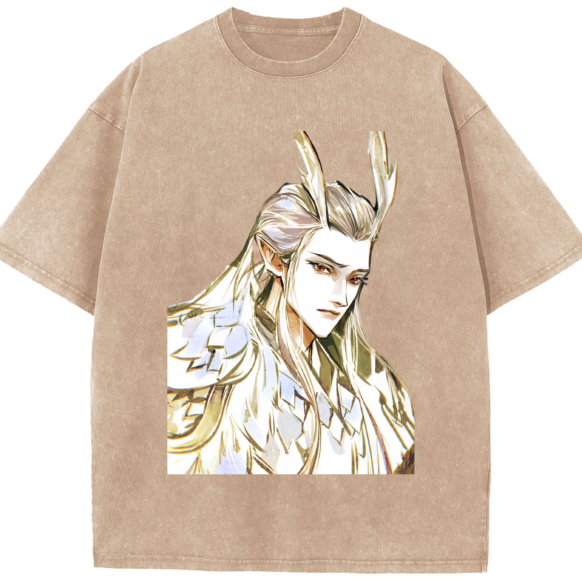 （画像用） Ne Zha 2 ナタ 魔童の大暴れ 綿100% ヴィンテージ風 半袖Tシャツ（フロントプリント）