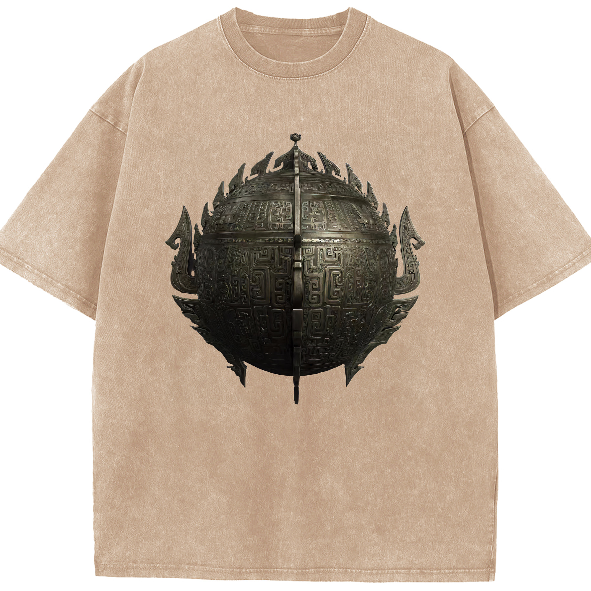 （画像用） Ne Zha 2 ナタ 魔童の大暴れ 綿100% ヴィンテージ風 半袖Tシャツ（フロントプリント）