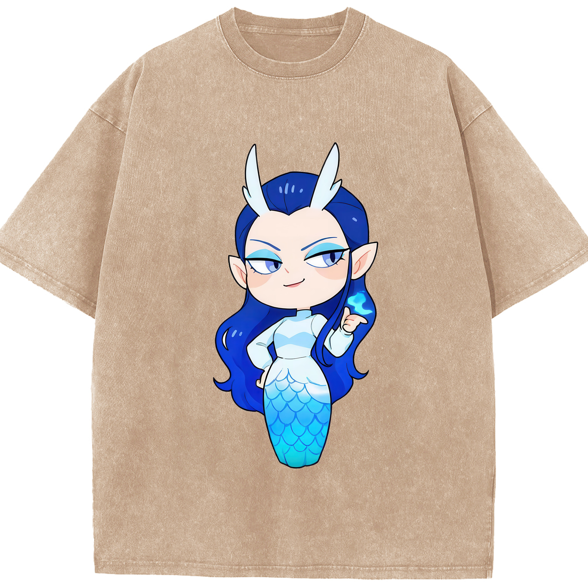 （画像用） Ne Zha 2 ナタ 魔童の大暴れ 綿100% ヴィンテージ風 半袖Tシャツ（フロントプリント）