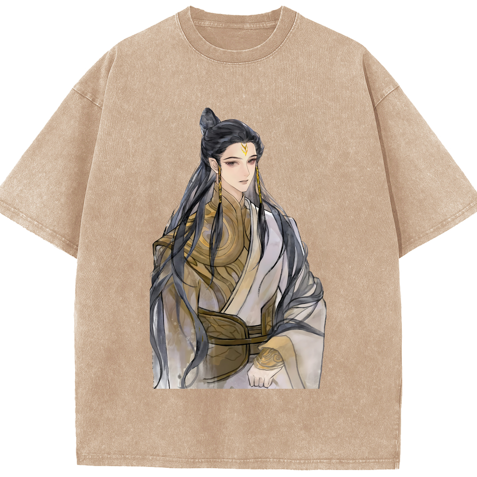 （画像用） Ne Zha 2 ナタ 魔童の大暴れ 綿100% ヴィンテージ風 半袖Tシャツ（フロントプリント）