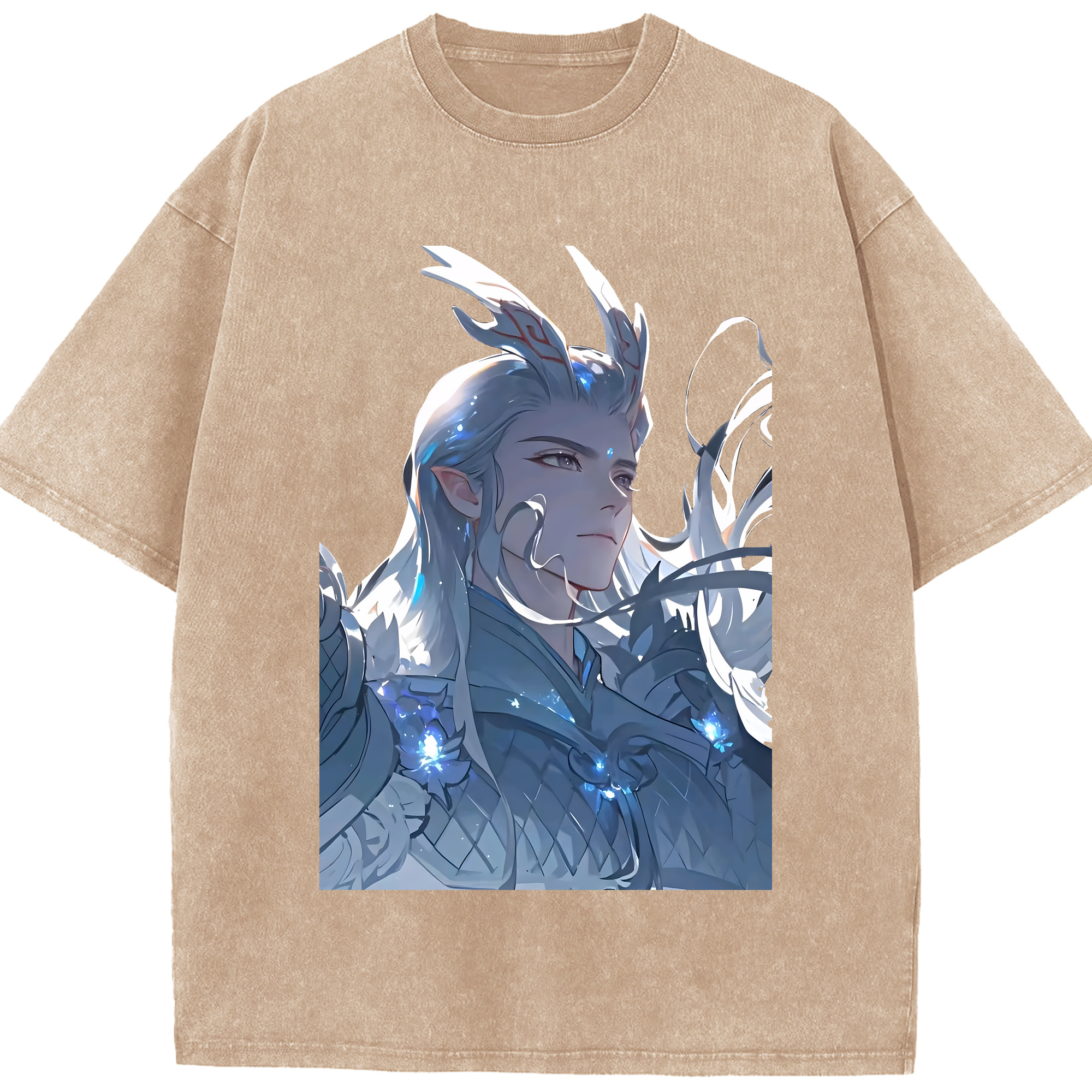 （画像用） Ne Zha 2 ナタ 魔童の大暴れ 綿100% ヴィンテージ風 半袖Tシャツ（フロントプリント）