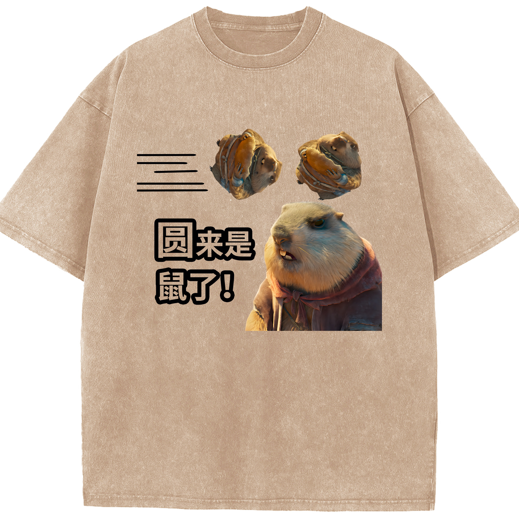 （画像用） Ne Zha 2 ナタ 魔童の大暴れ 綿100% ヴィンテージ風 半袖Tシャツ（フロントプリント）
