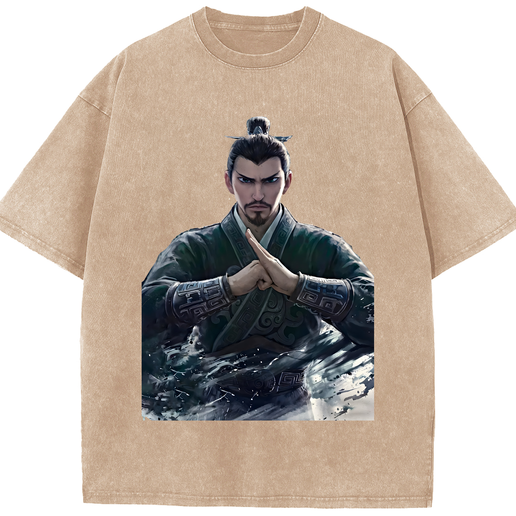 （画像用） Ne Zha 2 ナタ 魔童の大暴れ 綿100% ヴィンテージ風 半袖Tシャツ（フロントプリント）