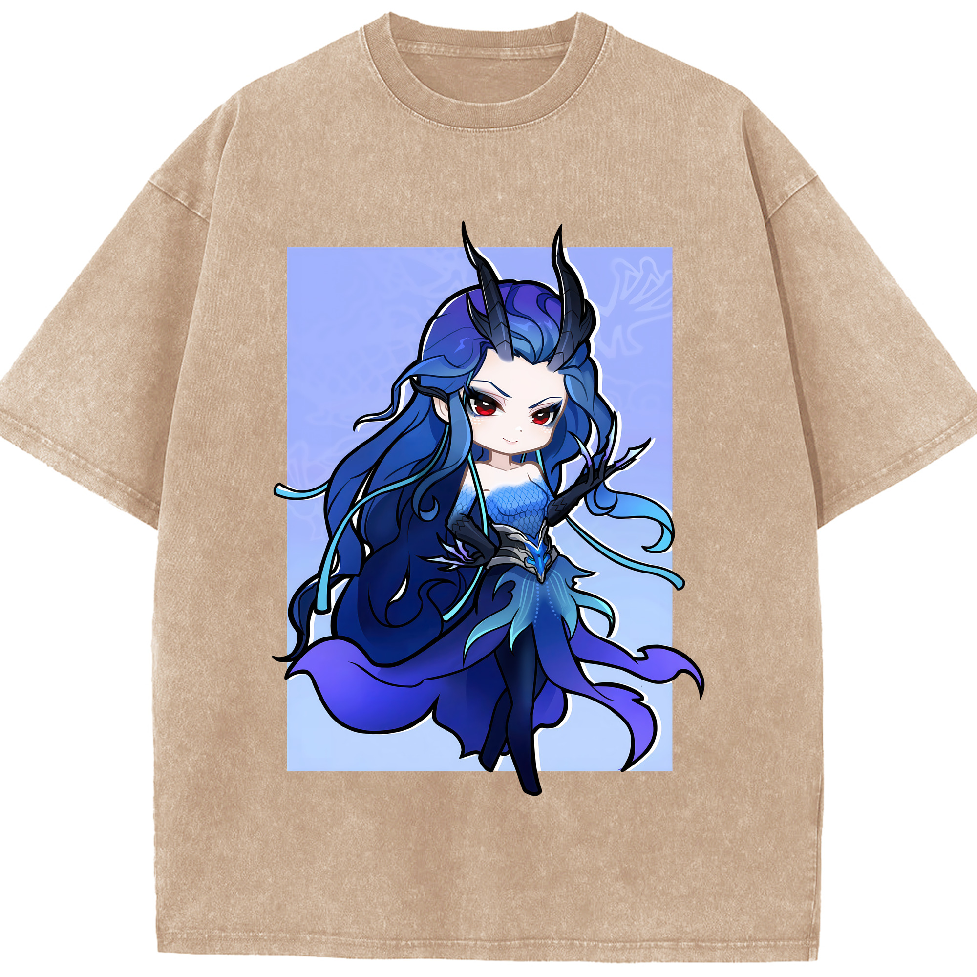（画像用） Ne Zha 2 ナタ 魔童の大暴れ 綿100% ヴィンテージ風 半袖Tシャツ（フロントプリント）
