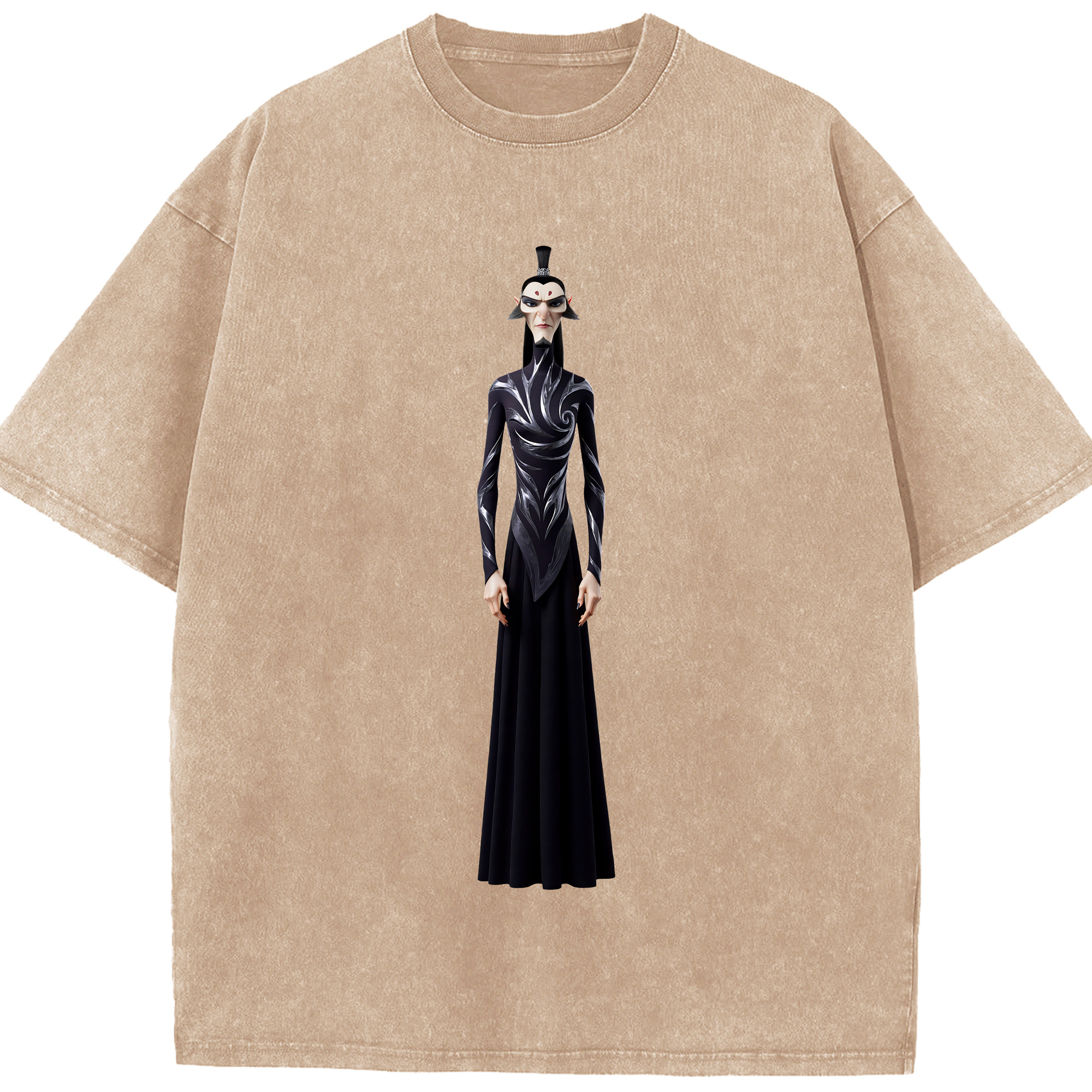 （画像用） Ne Zha 2 ナタ 魔童の大暴れ 綿100% ヴィンテージ風 半袖Tシャツ（フロントプリント）
