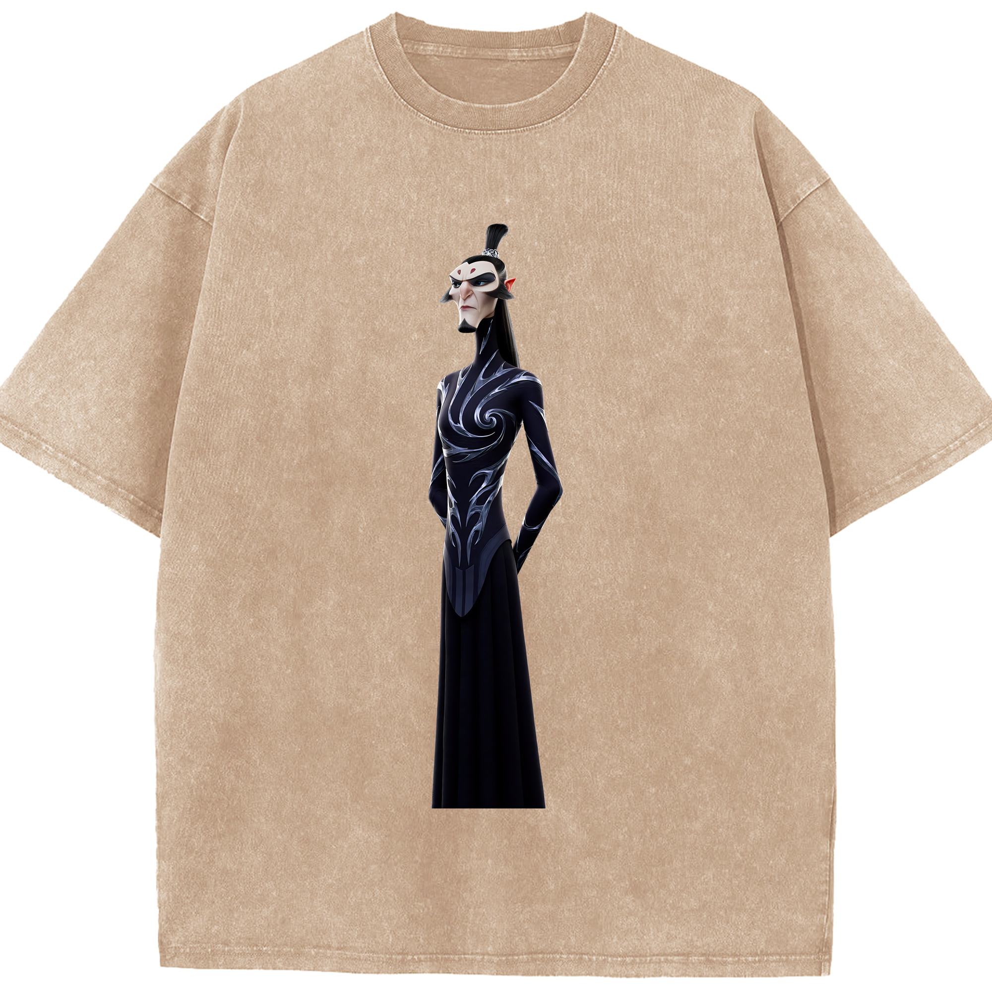 （画像用） Ne Zha 2 ナタ 魔童の大暴れ 綿100% ヴィンテージ風 半袖Tシャツ（フロントプリント）