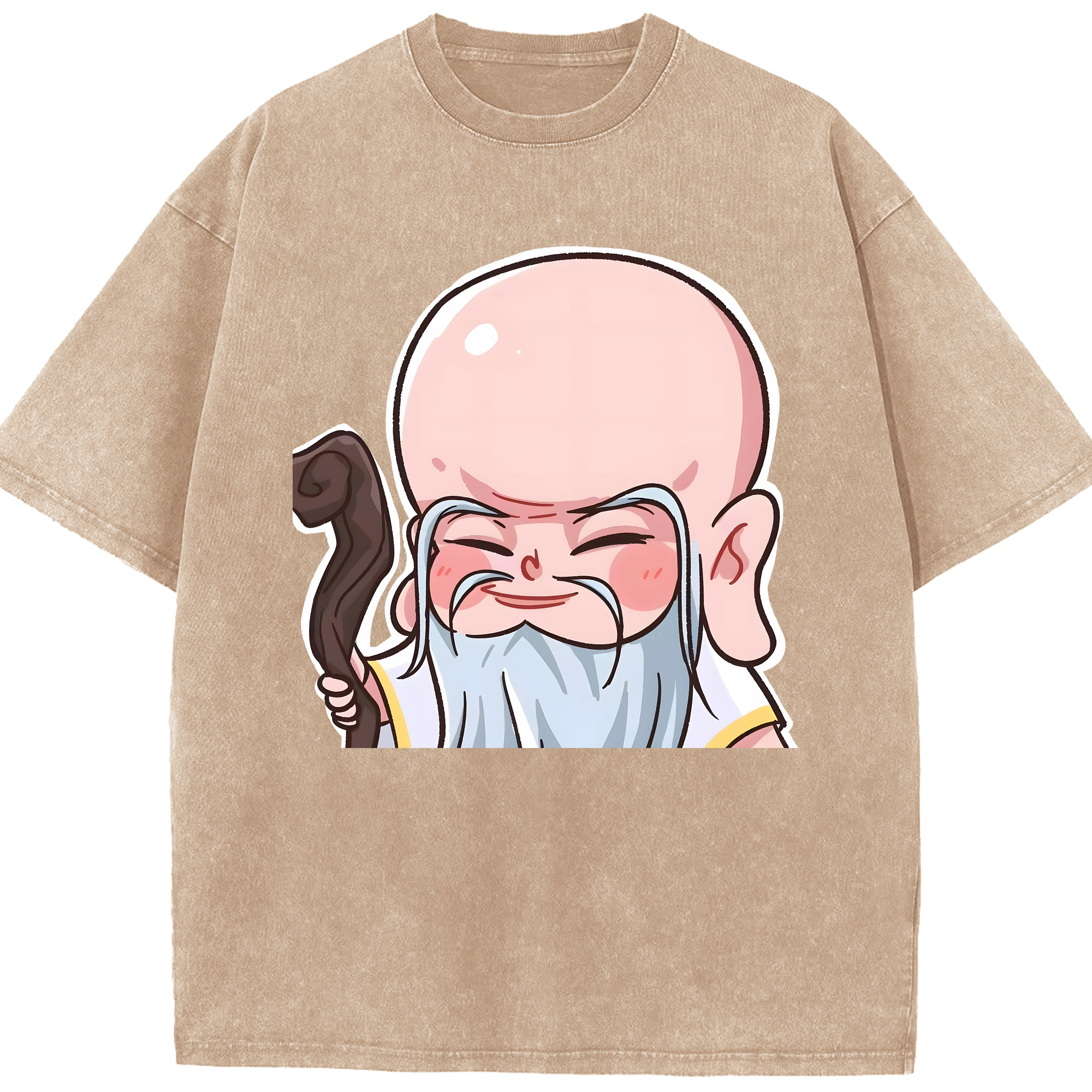 （画像用） Ne Zha 2 ナタ 魔童の大暴れ 綿100% ヴィンテージ風 半袖Tシャツ（フロントプリント）