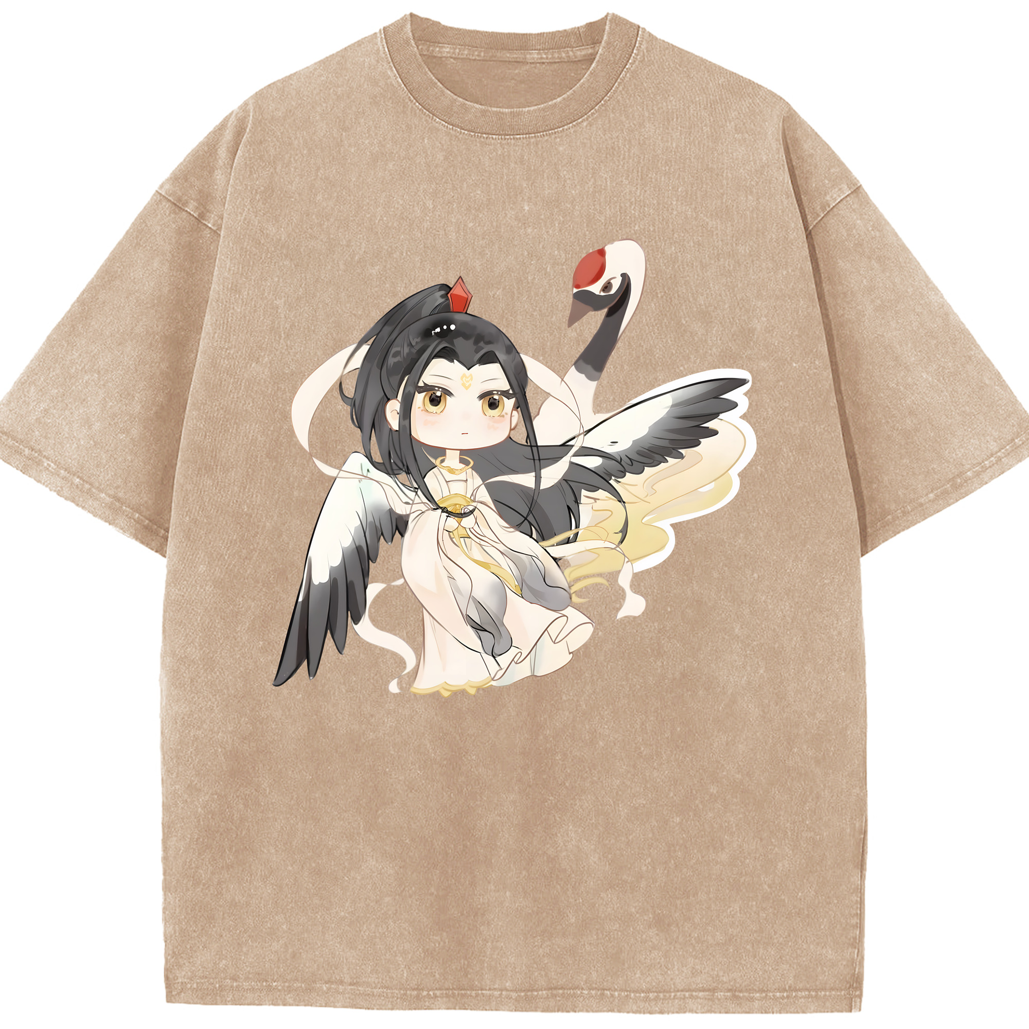 （画像用） Ne Zha 2 ナタ 魔童の大暴れ 綿100% ヴィンテージ風 半袖Tシャツ（フロントプリント）