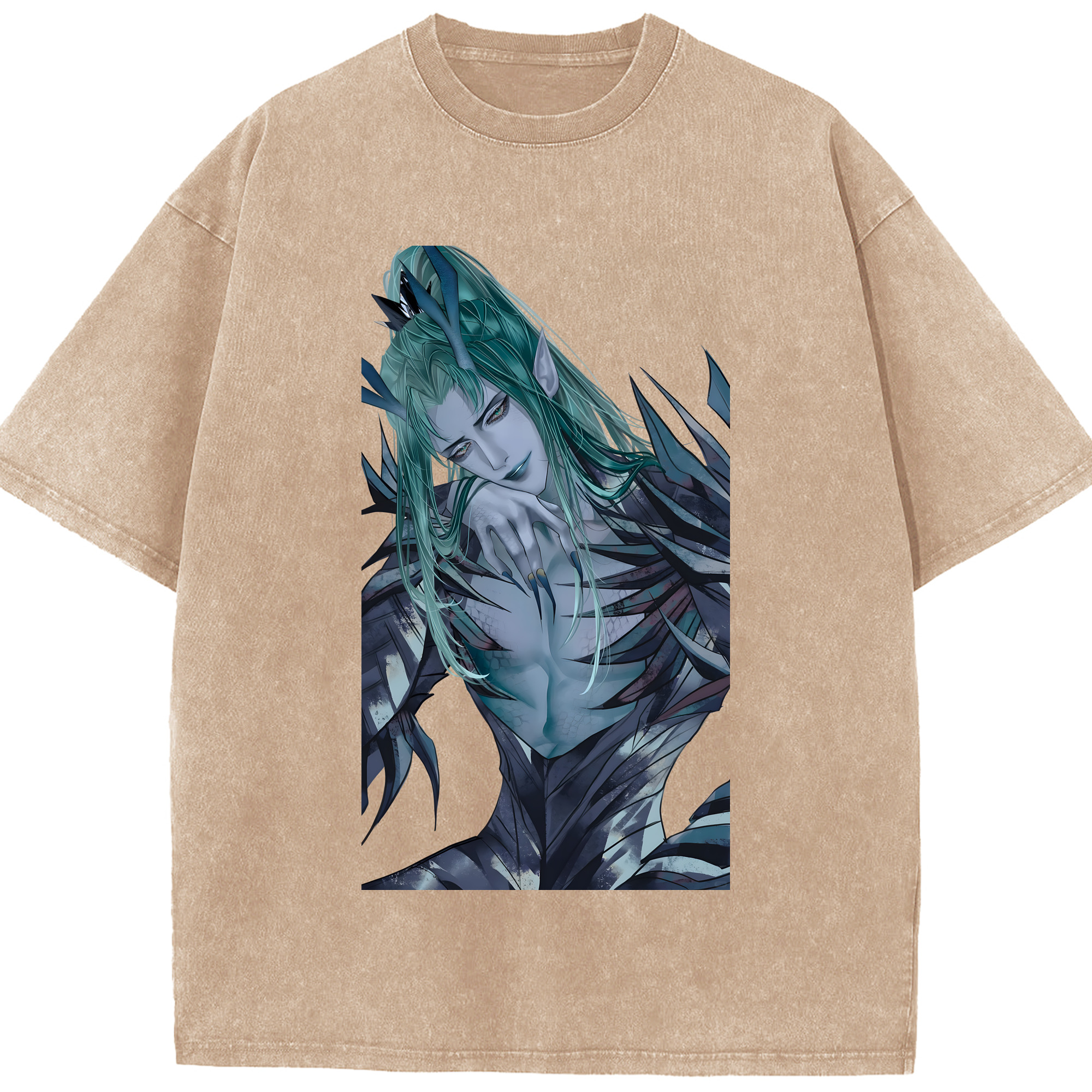 （画像用） Ne Zha 2 ナタ 魔童の大暴れ 綿100% ヴィンテージ風 半袖Tシャツ（フロントプリント）