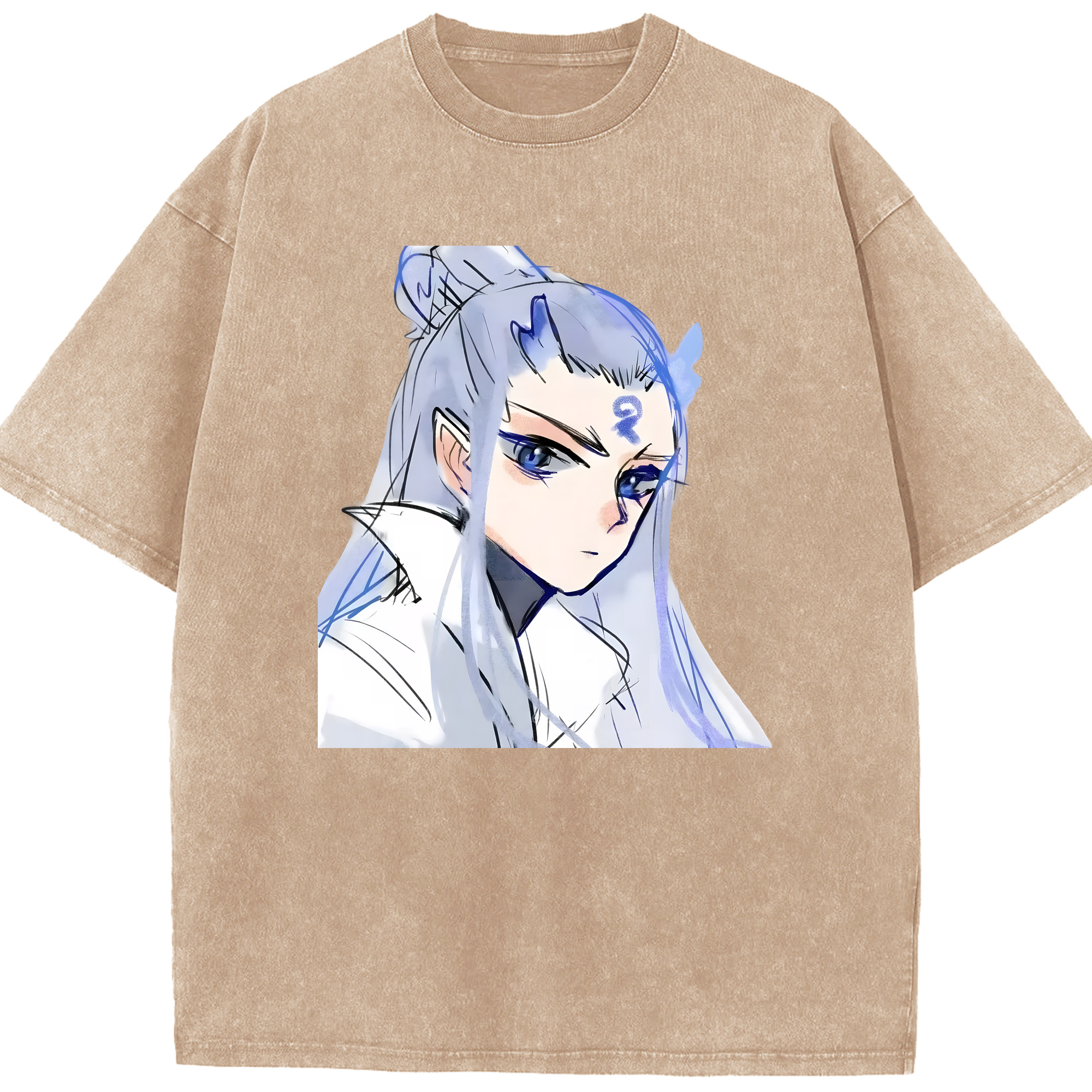 （画像用） Ne Zha 2 ナタ 魔童の大暴れ 綿100% ヴィンテージ風 半袖Tシャツ（フロントプリント）