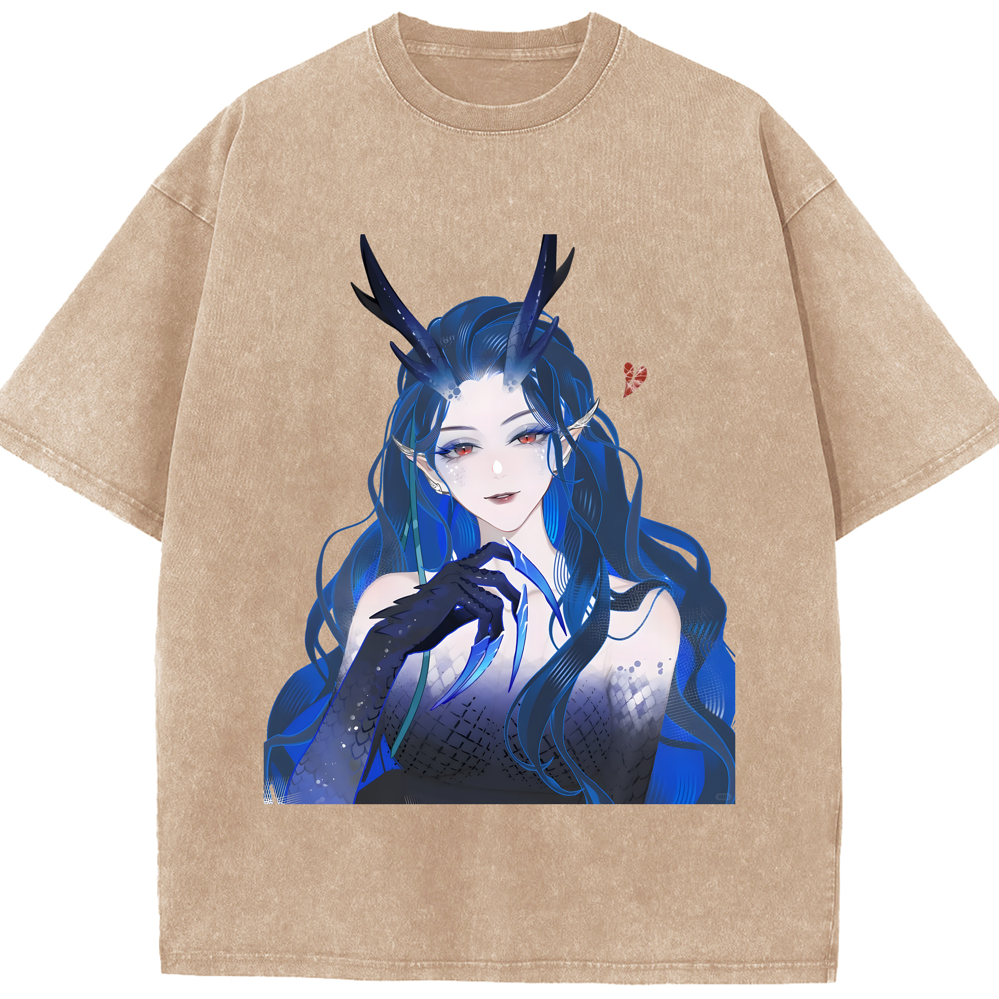 （画像用） Ne Zha 2 ナタ 魔童の大暴れ 綿100% ヴィンテージ風 半袖Tシャツ（フロントプリント）