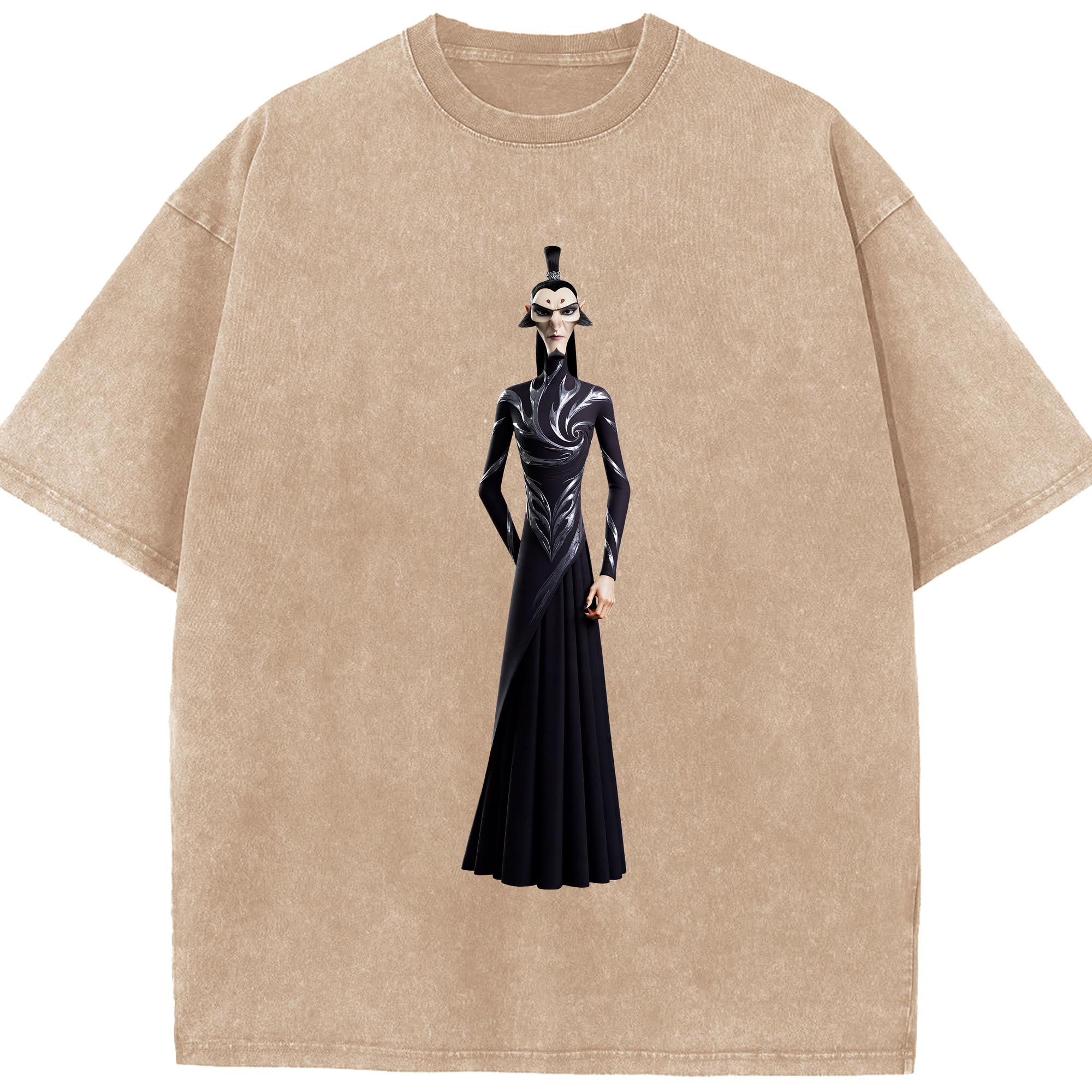 （画像用） Ne Zha 2 ナタ 魔童の大暴れ 綿100% ヴィンテージ風 半袖Tシャツ（フロントプリント）