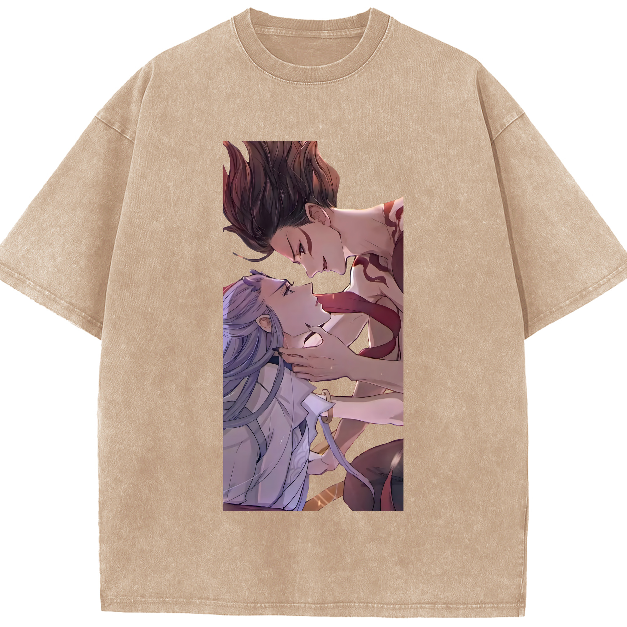 （画像用） Ne Zha 2 ナタ 魔童の大暴れ 綿100% ヴィンテージ風 半袖Tシャツ（フロントプリント）