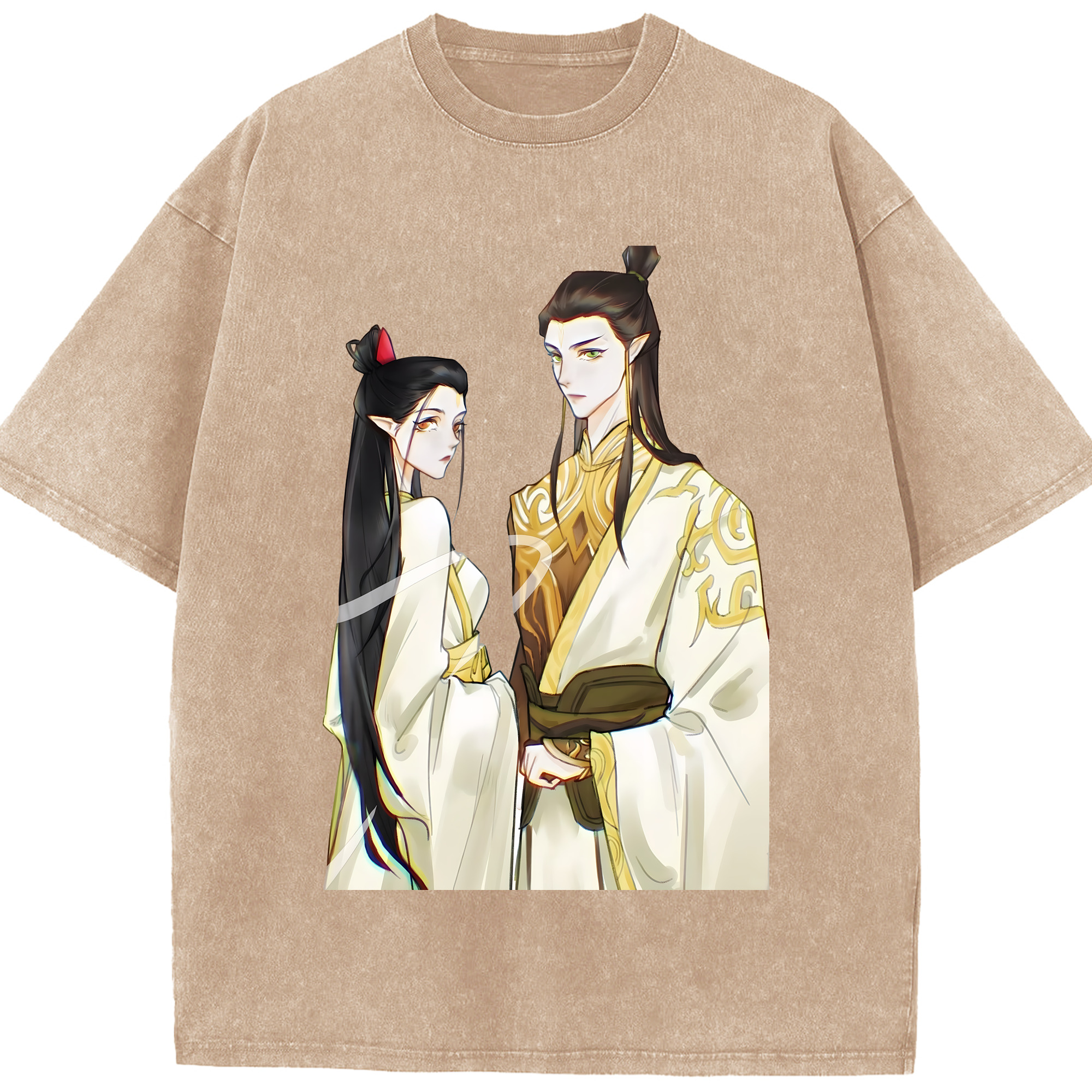 （画像用） Ne Zha 2 ナタ 魔童の大暴れ 綿100% ヴィンテージ風 半袖Tシャツ（フロントプリント）