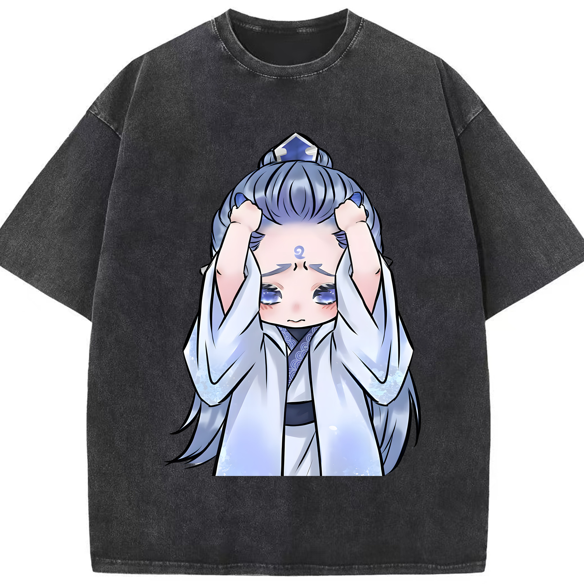 （画像用） Ne Zha 2 ナタ 魔童の大暴れ 綿100% ヴィンテージ風 半袖Tシャツ（フロントプリント）