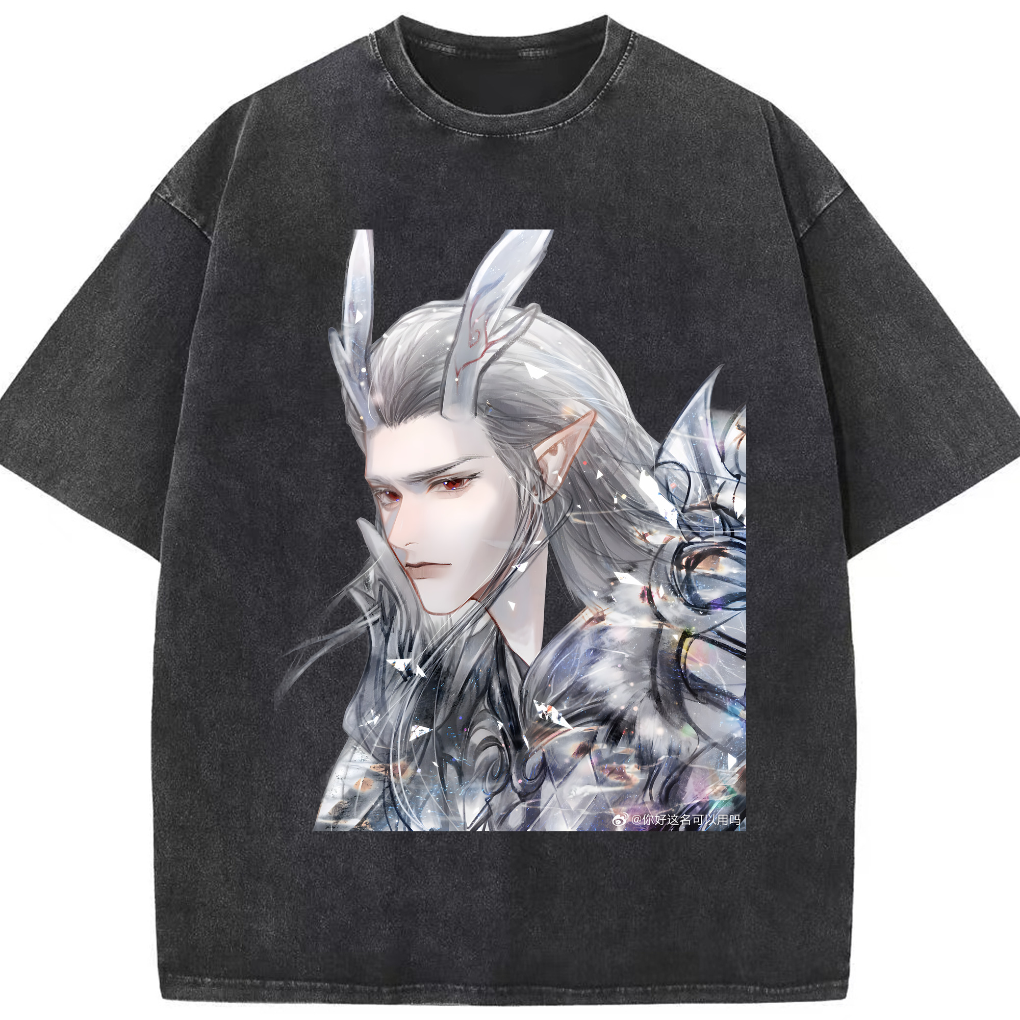 （画像用） Ne Zha 2 ナタ 魔童の大暴れ 綿100% ヴィンテージ風 半袖Tシャツ（フロントプリント）