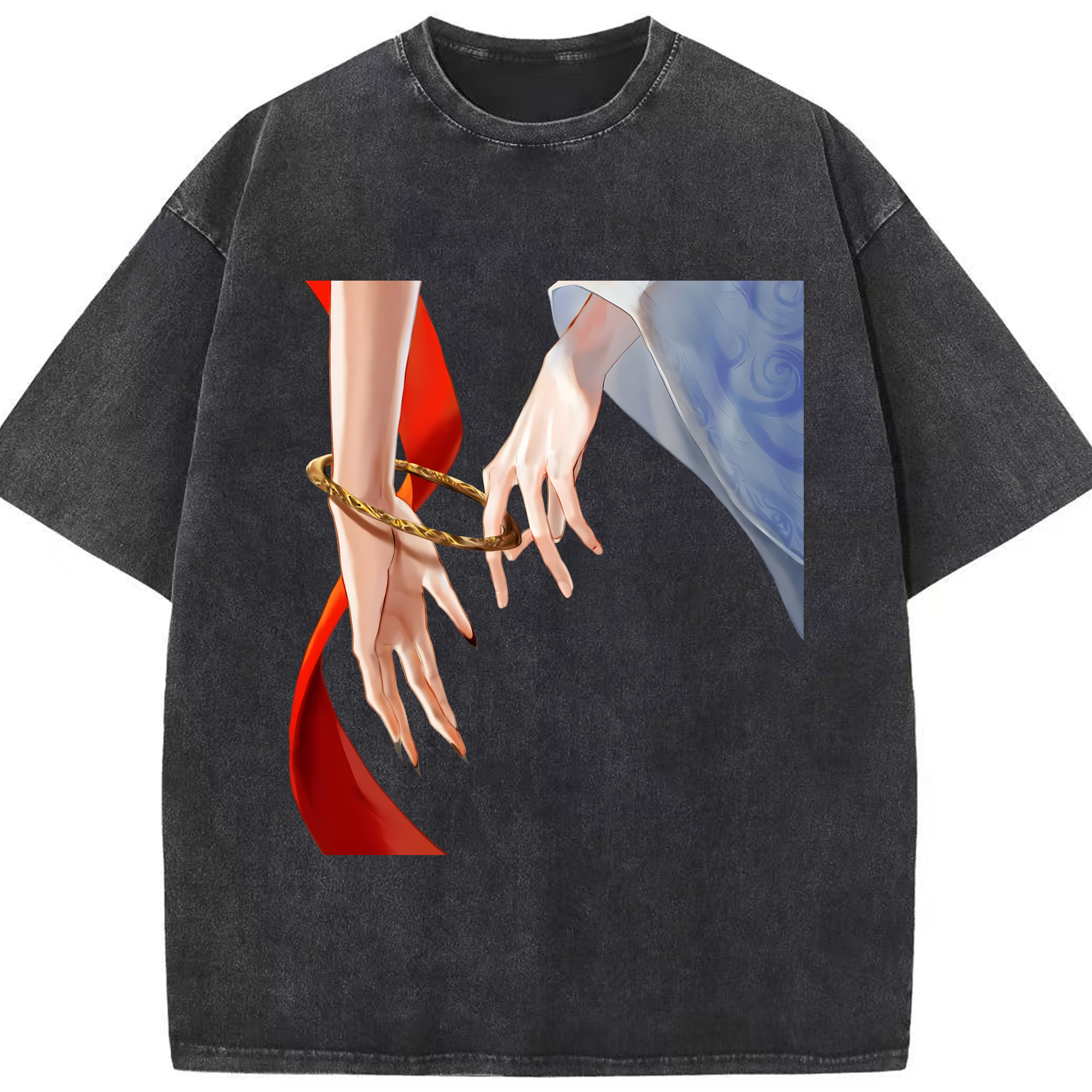 （画像用） Ne Zha 2 ナタ 魔童の大暴れ 綿100% ヴィンテージ風 半袖Tシャツ（フロントプリント）