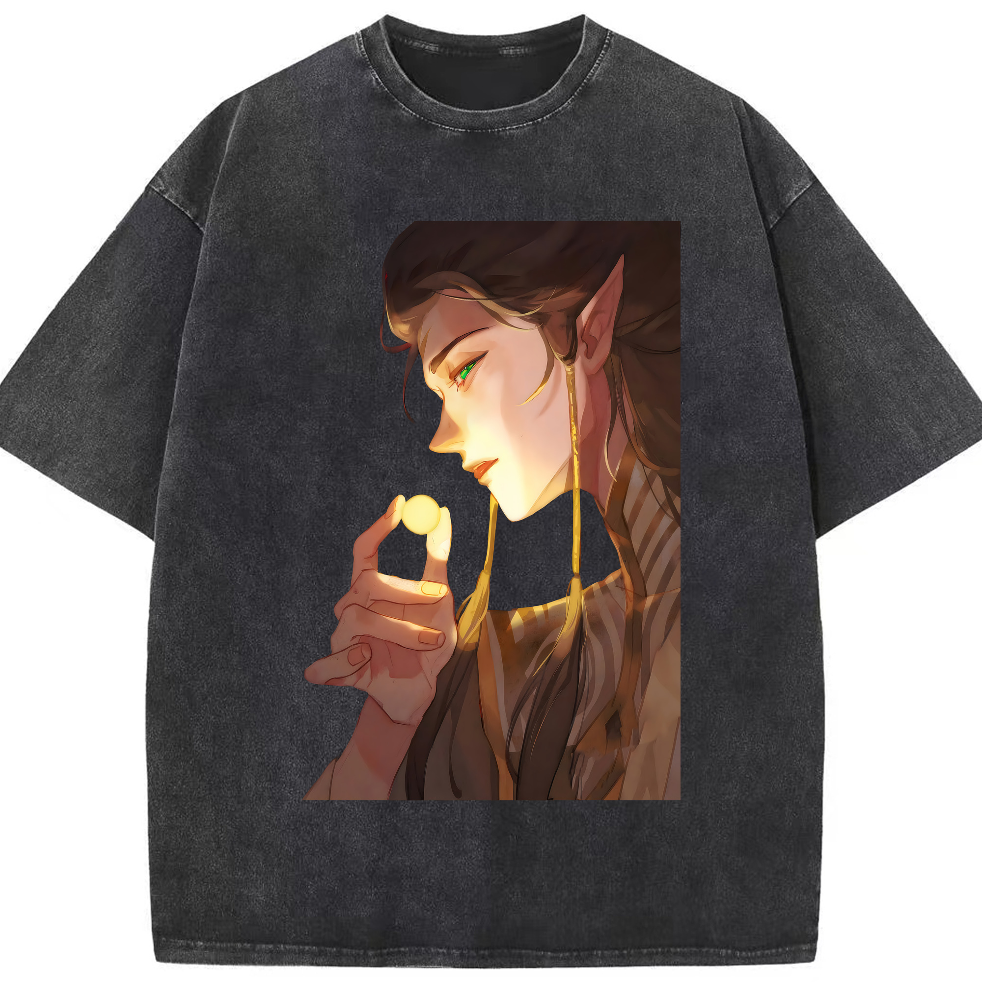 （画像用） Ne Zha 2 ナタ 魔童の大暴れ 綿100% ヴィンテージ風 半袖Tシャツ（フロントプリント）