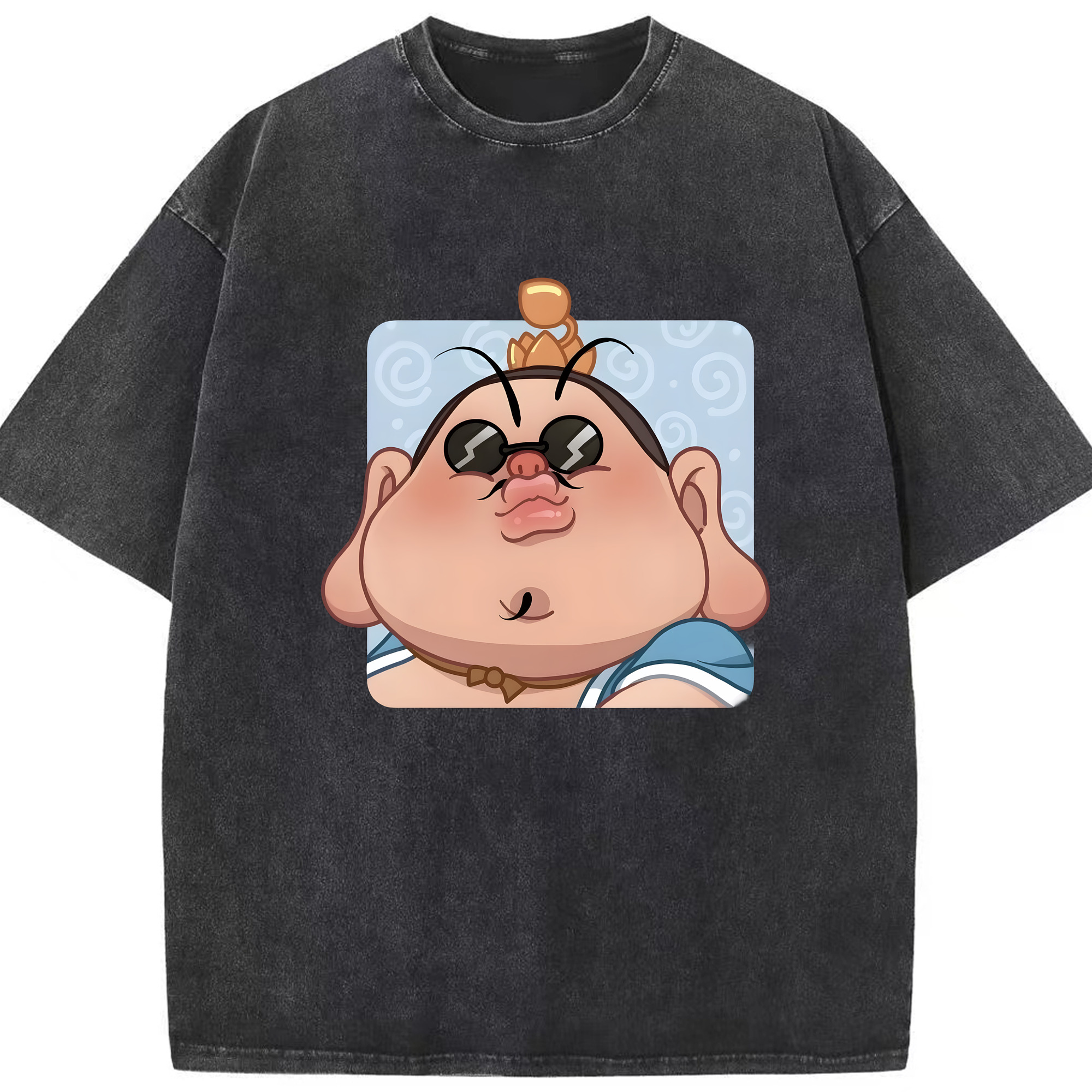（画像用） Ne Zha 2 ナタ 魔童の大暴れ 綿100% ヴィンテージ風 半袖Tシャツ（フロントプリント）