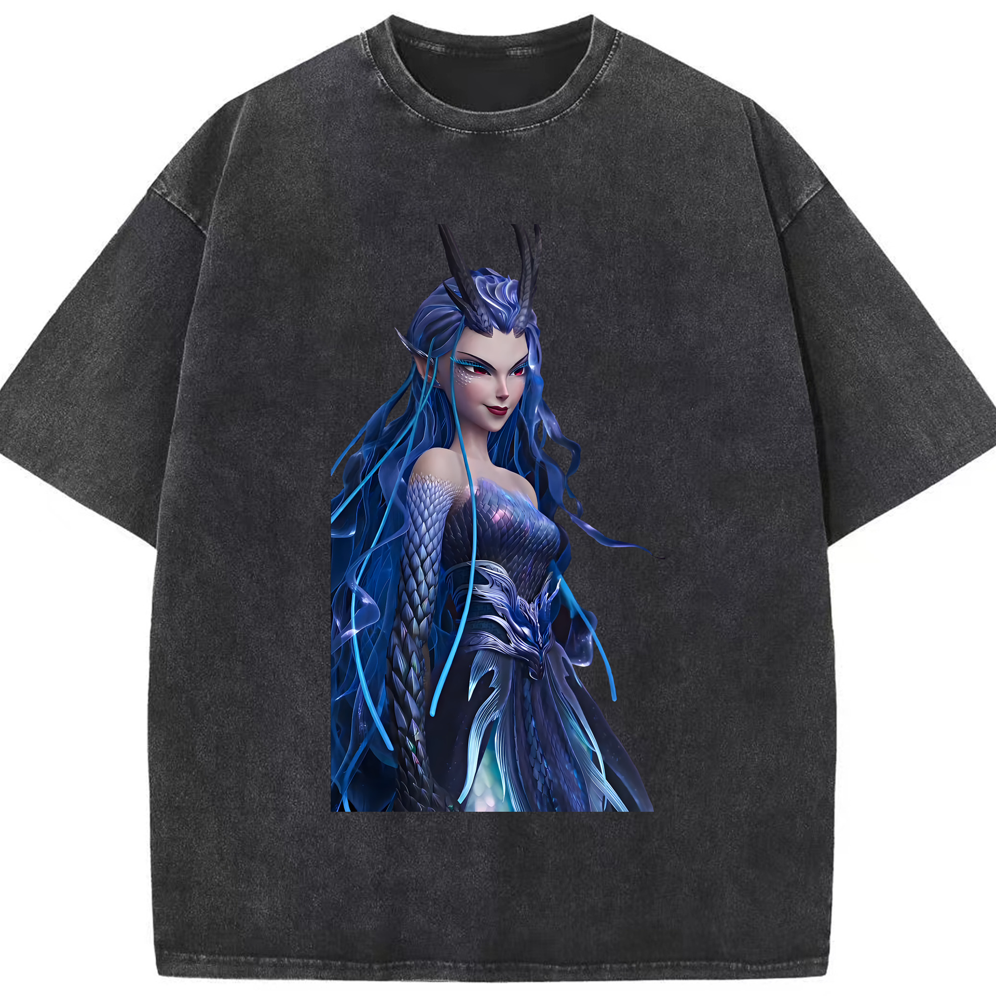 （画像用） Ne Zha 2 ナタ 魔童の大暴れ 綿100% ヴィンテージ風 半袖Tシャツ（フロントプリント）