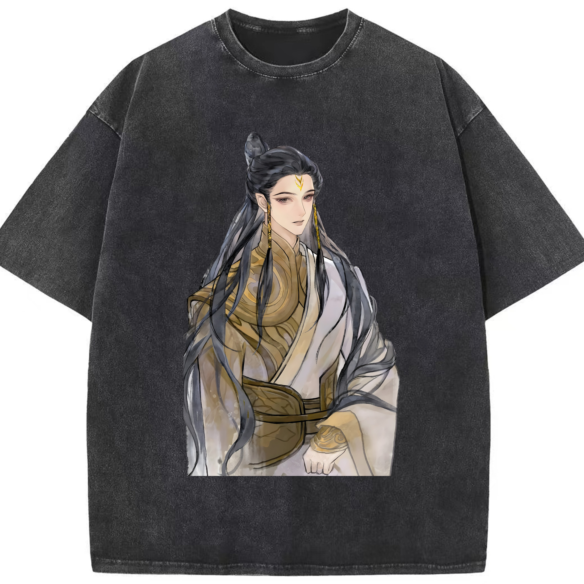 （画像用） Ne Zha 2 ナタ 魔童の大暴れ 綿100% ヴィンテージ風 半袖Tシャツ（フロントプリント）