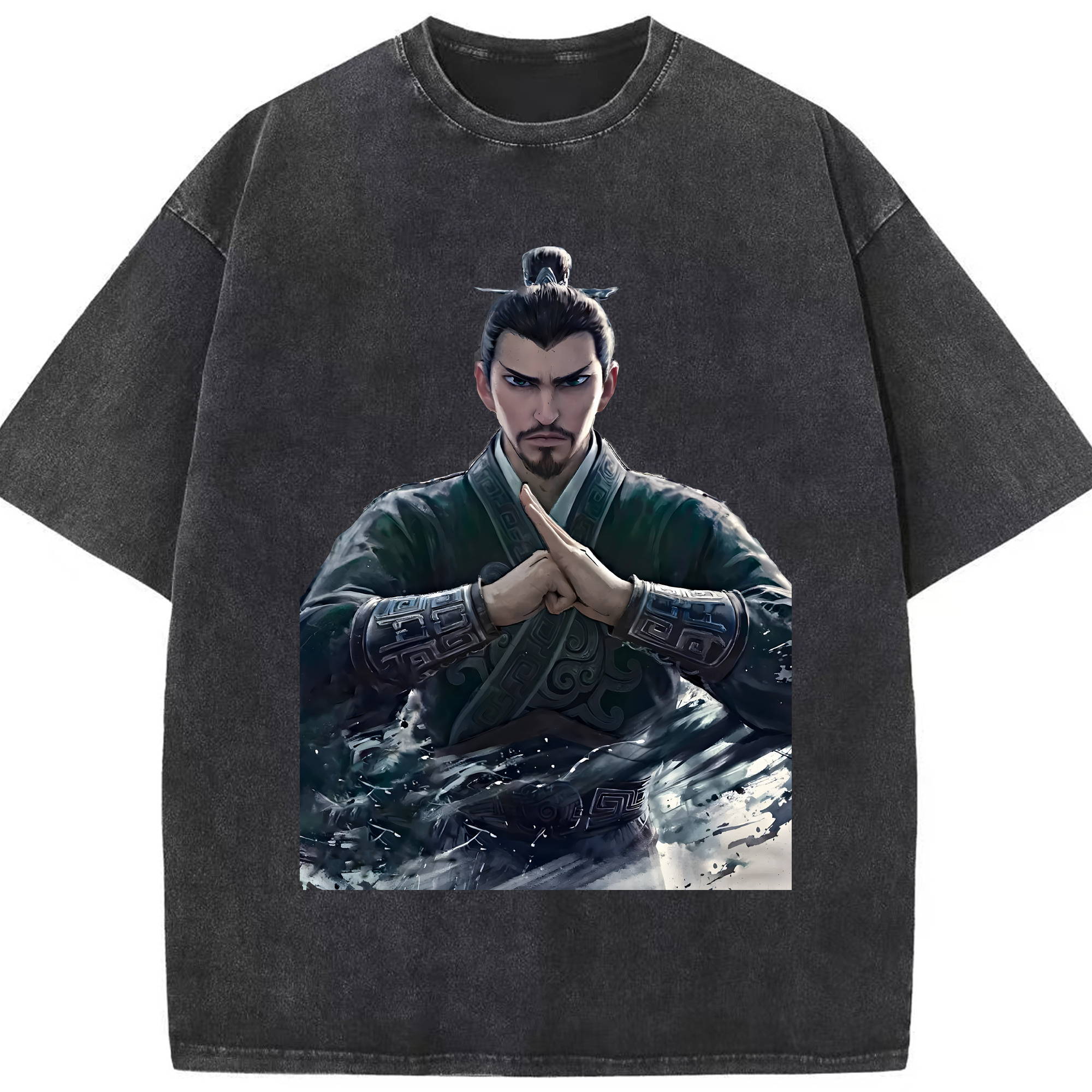 （画像用） Ne Zha 2 ナタ 魔童の大暴れ 綿100% ヴィンテージ風 半袖Tシャツ（フロントプリント）