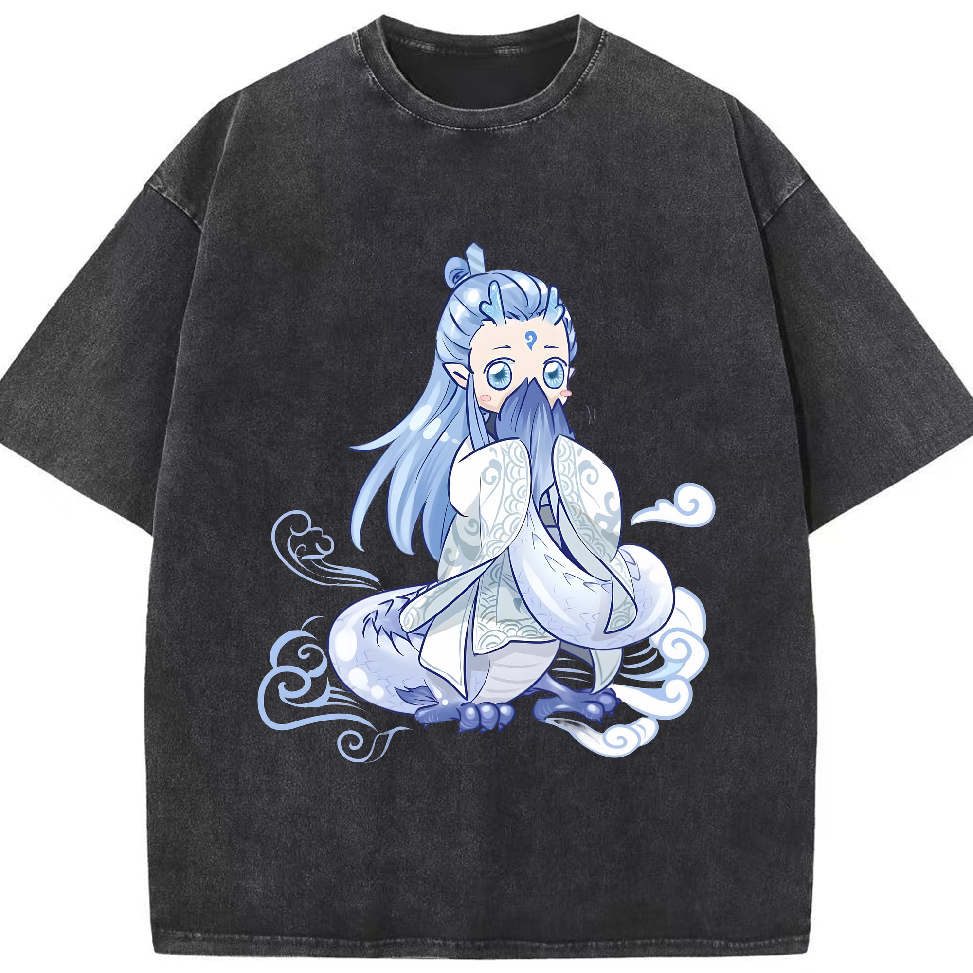 （画像用） Ne Zha 2 ナタ 魔童の大暴れ 綿100% ヴィンテージ風 半袖Tシャツ（フロントプリント）