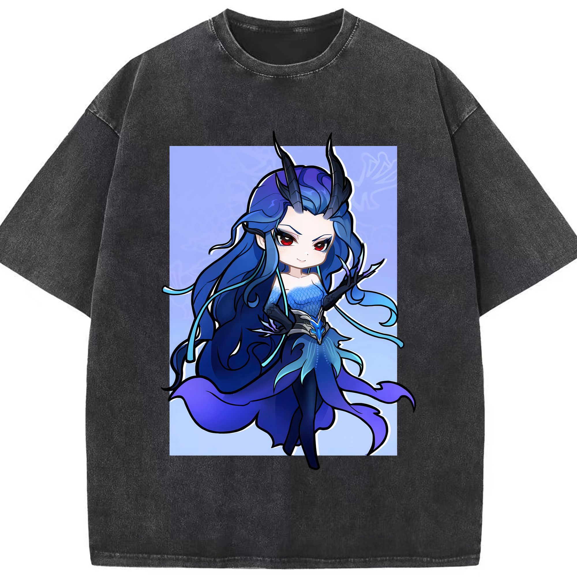 （画像用） Ne Zha 2 ナタ 魔童の大暴れ 綿100% ヴィンテージ風 半袖Tシャツ（フロントプリント）