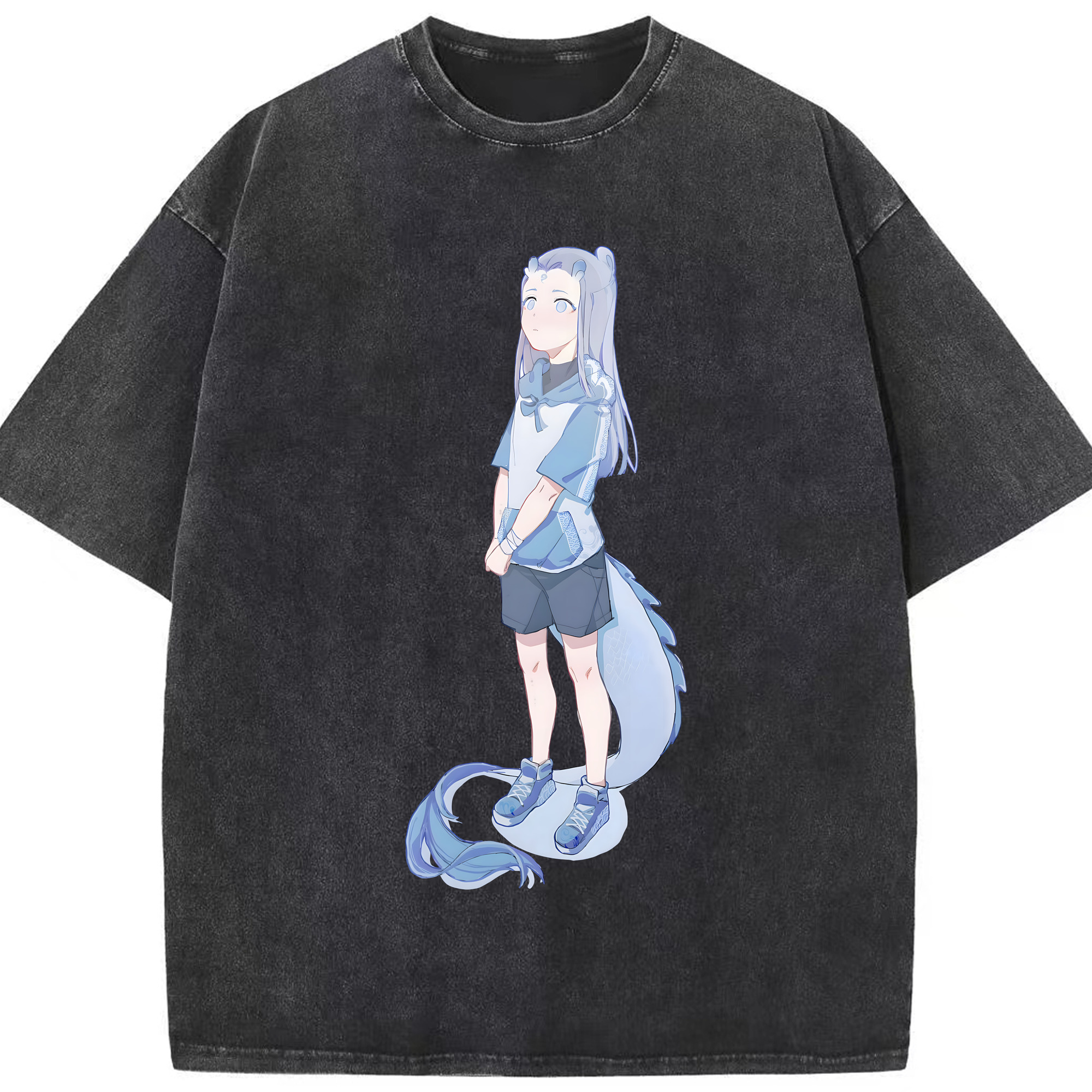 （画像用） Ne Zha 2 ナタ 魔童の大暴れ 綿100% ヴィンテージ風 半袖Tシャツ（フロントプリント）