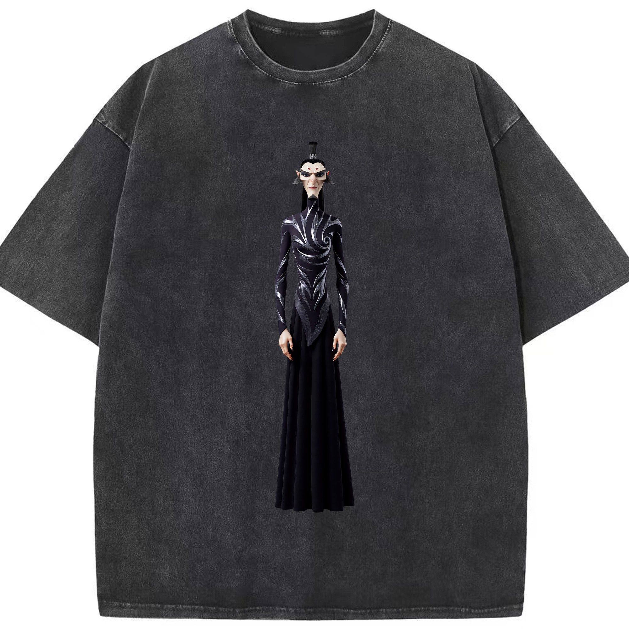 （画像用） Ne Zha 2 ナタ 魔童の大暴れ 綿100% ヴィンテージ風 半袖Tシャツ（フロントプリント）