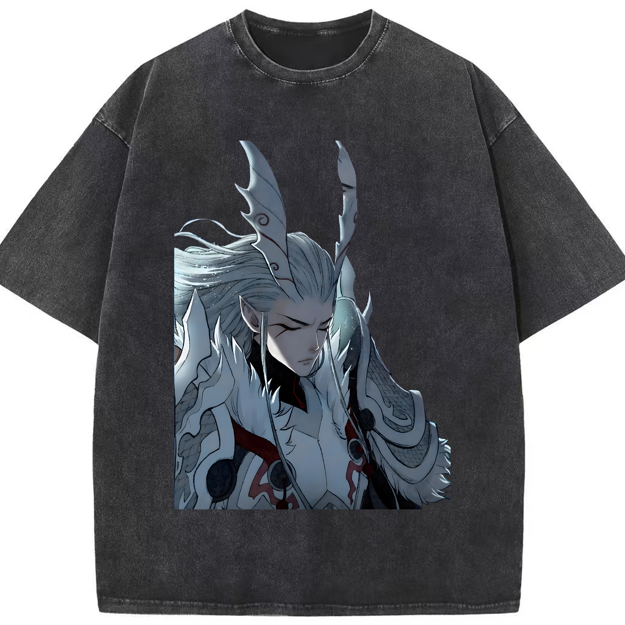 （画像用） Ne Zha 2 ナタ 魔童の大暴れ 綿100% ヴィンテージ風 半袖Tシャツ（フロントプリント）