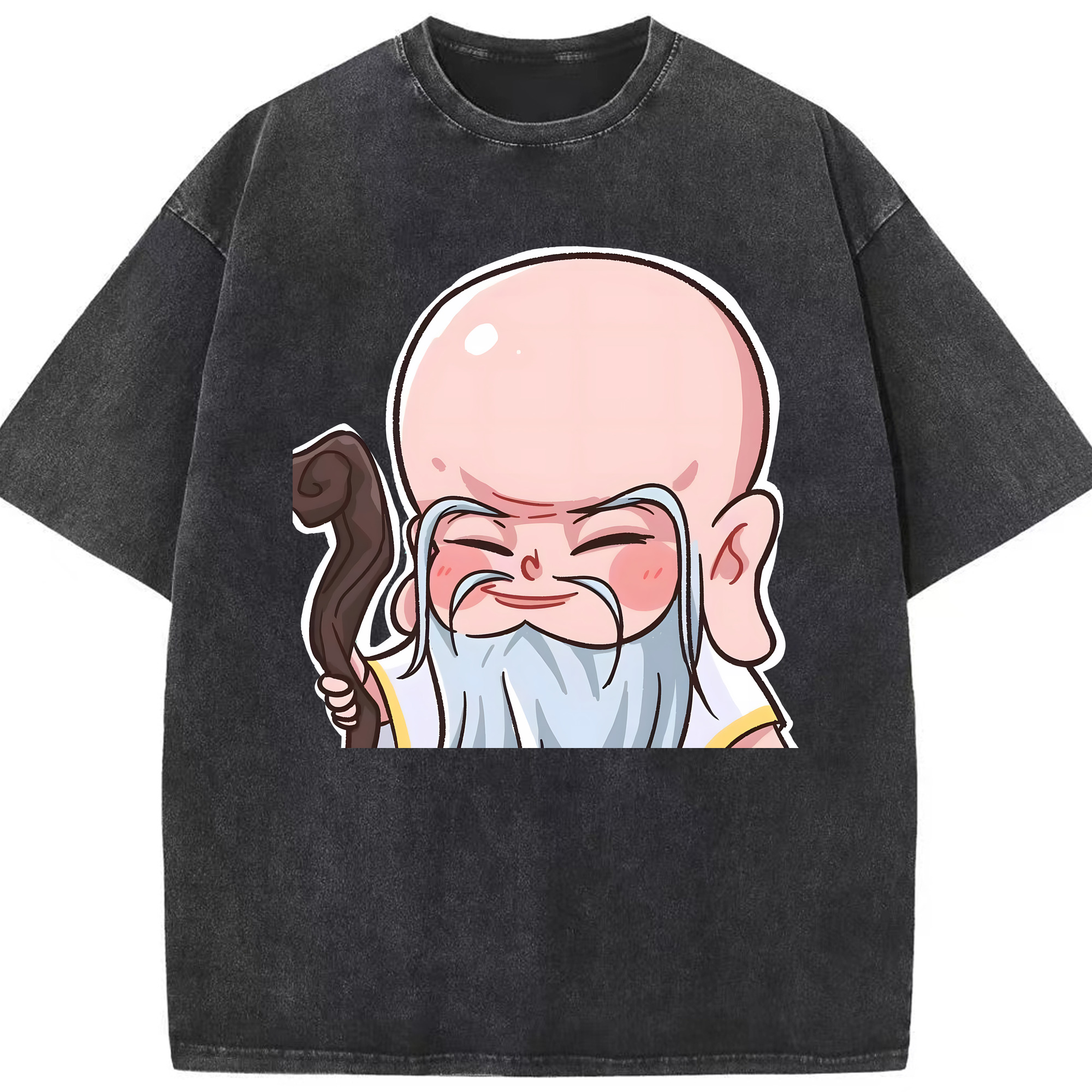 （画像用） Ne Zha 2 ナタ 魔童の大暴れ 綿100% ヴィンテージ風 半袖Tシャツ（フロントプリント）