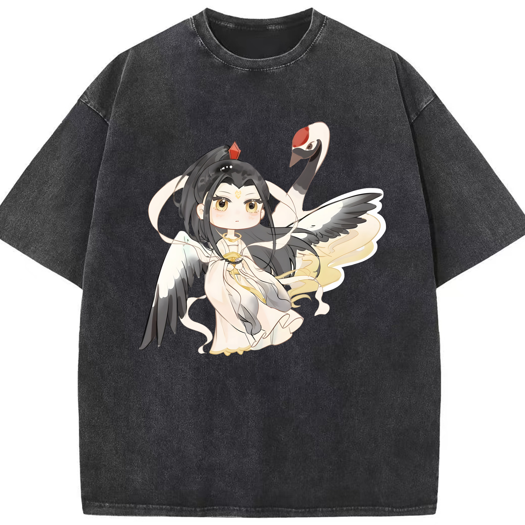 （画像用） Ne Zha 2 ナタ 魔童の大暴れ 綿100% ヴィンテージ風 半袖Tシャツ（フロントプリント）