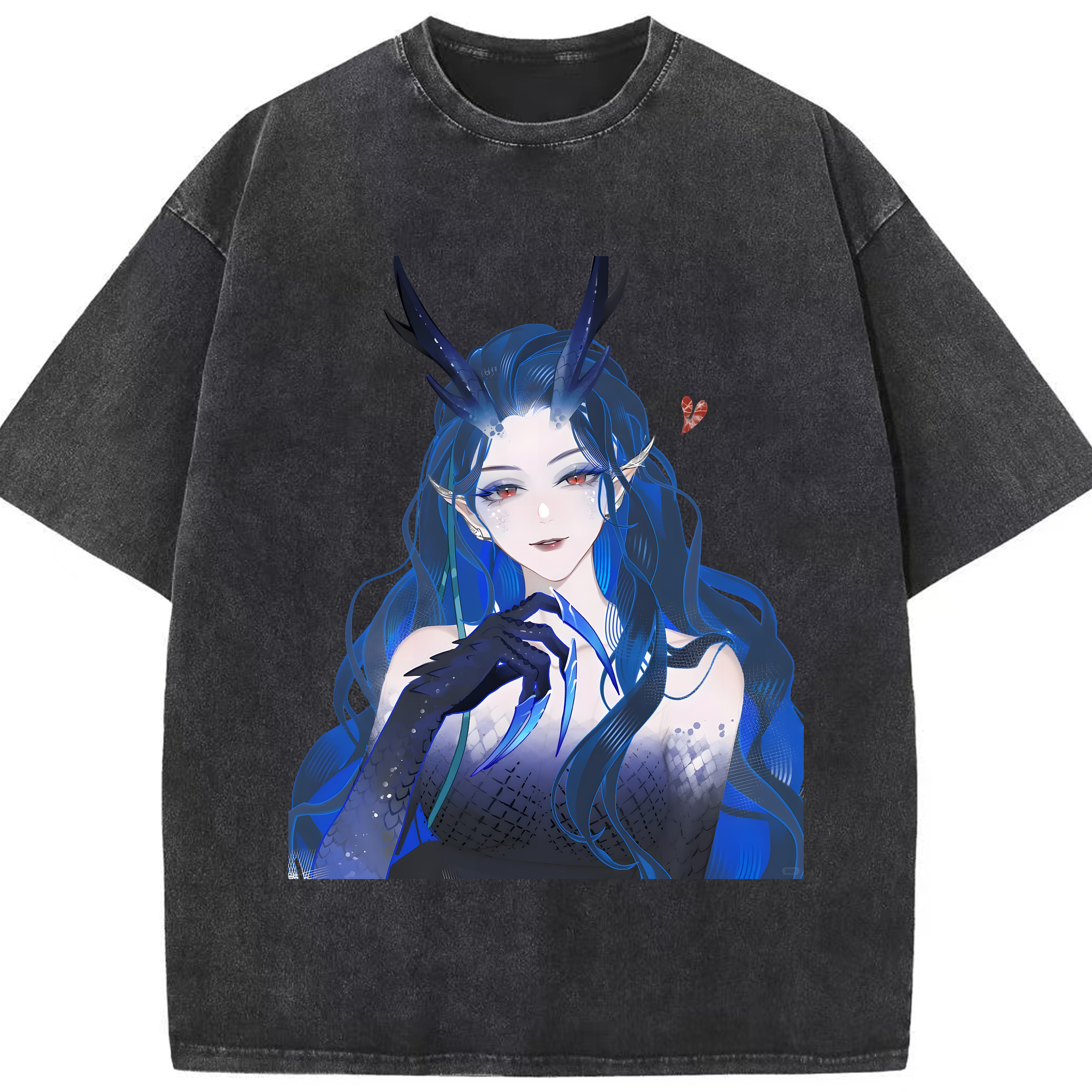 （画像用） Ne Zha 2 ナタ 魔童の大暴れ 綿100% ヴィンテージ風 半袖Tシャツ（フロントプリント）