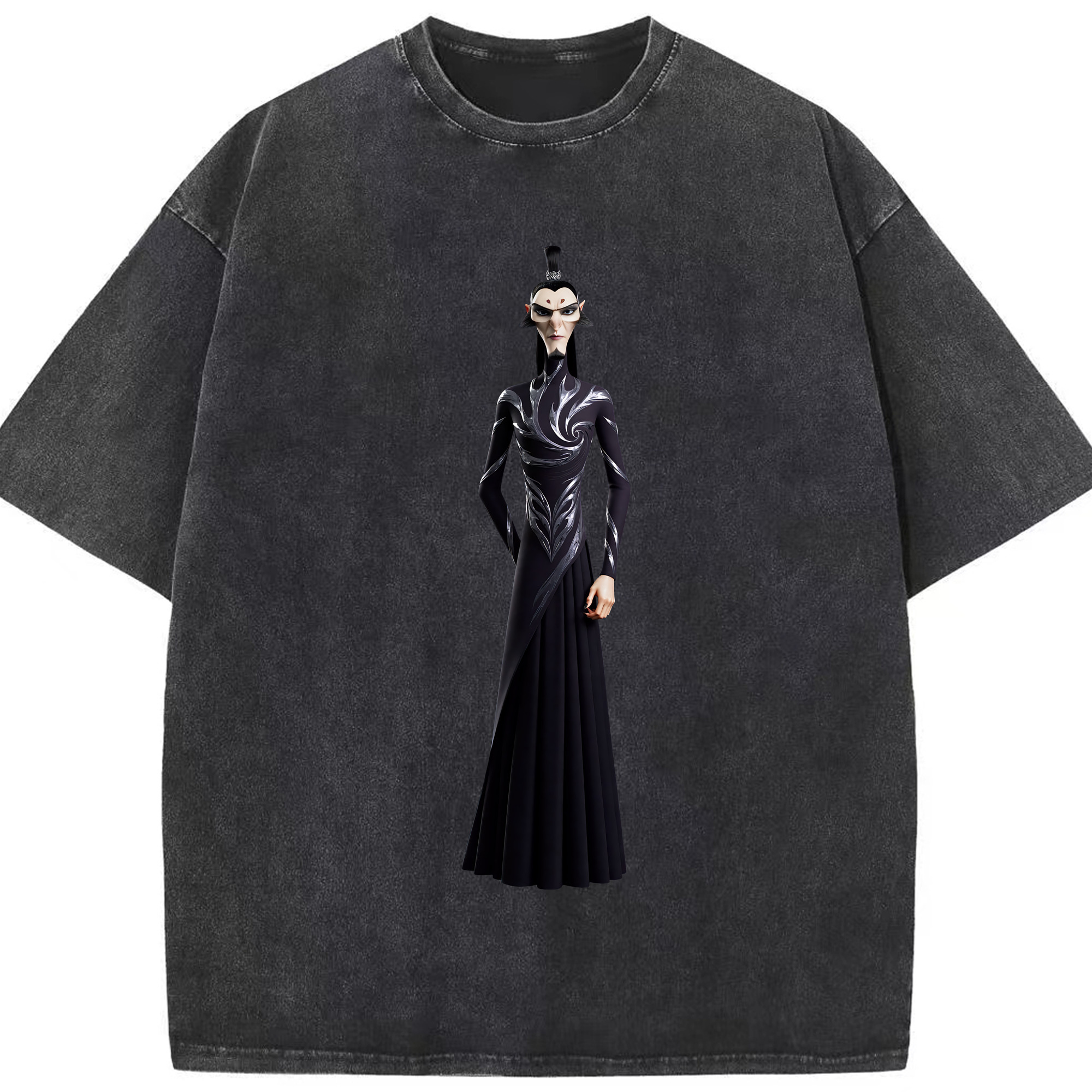 （画像用） Ne Zha 2 ナタ 魔童の大暴れ 綿100% ヴィンテージ風 半袖Tシャツ（フロントプリント）