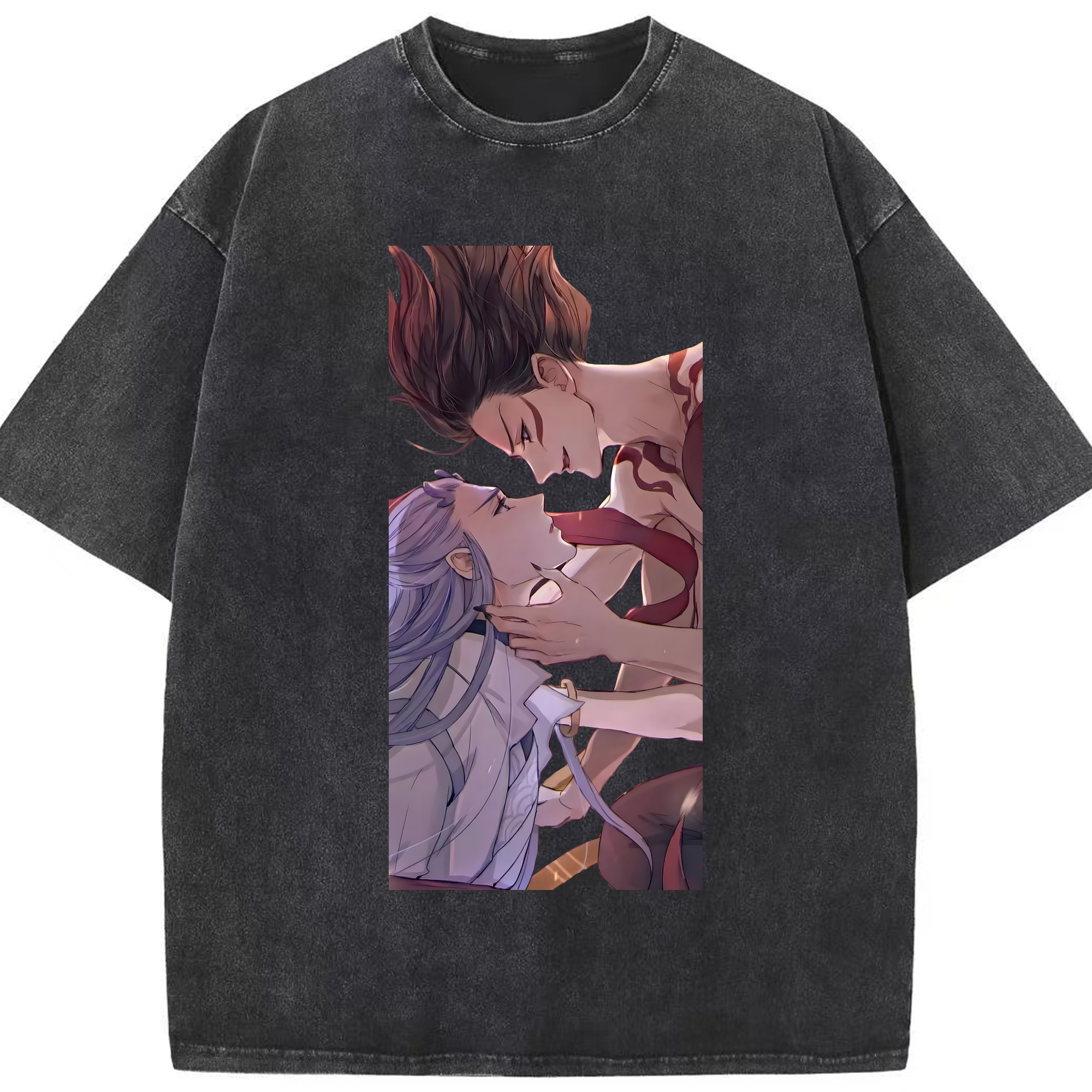 （画像用） Ne Zha 2 ナタ 魔童の大暴れ 綿100% ヴィンテージ風 半袖Tシャツ（フロントプリント）