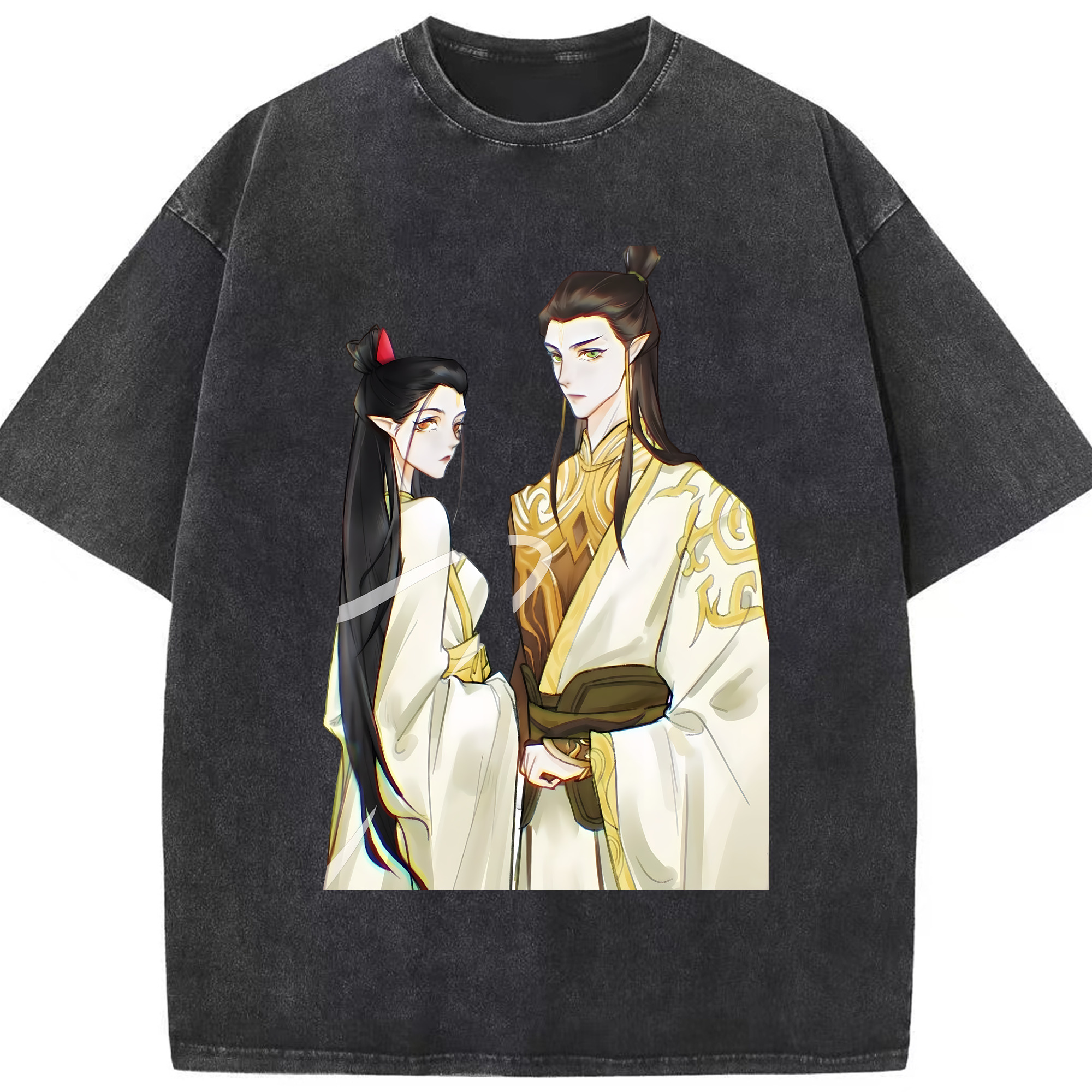 （画像用） Ne Zha 2 ナタ 魔童の大暴れ 綿100% ヴィンテージ風 半袖Tシャツ（フロントプリント）