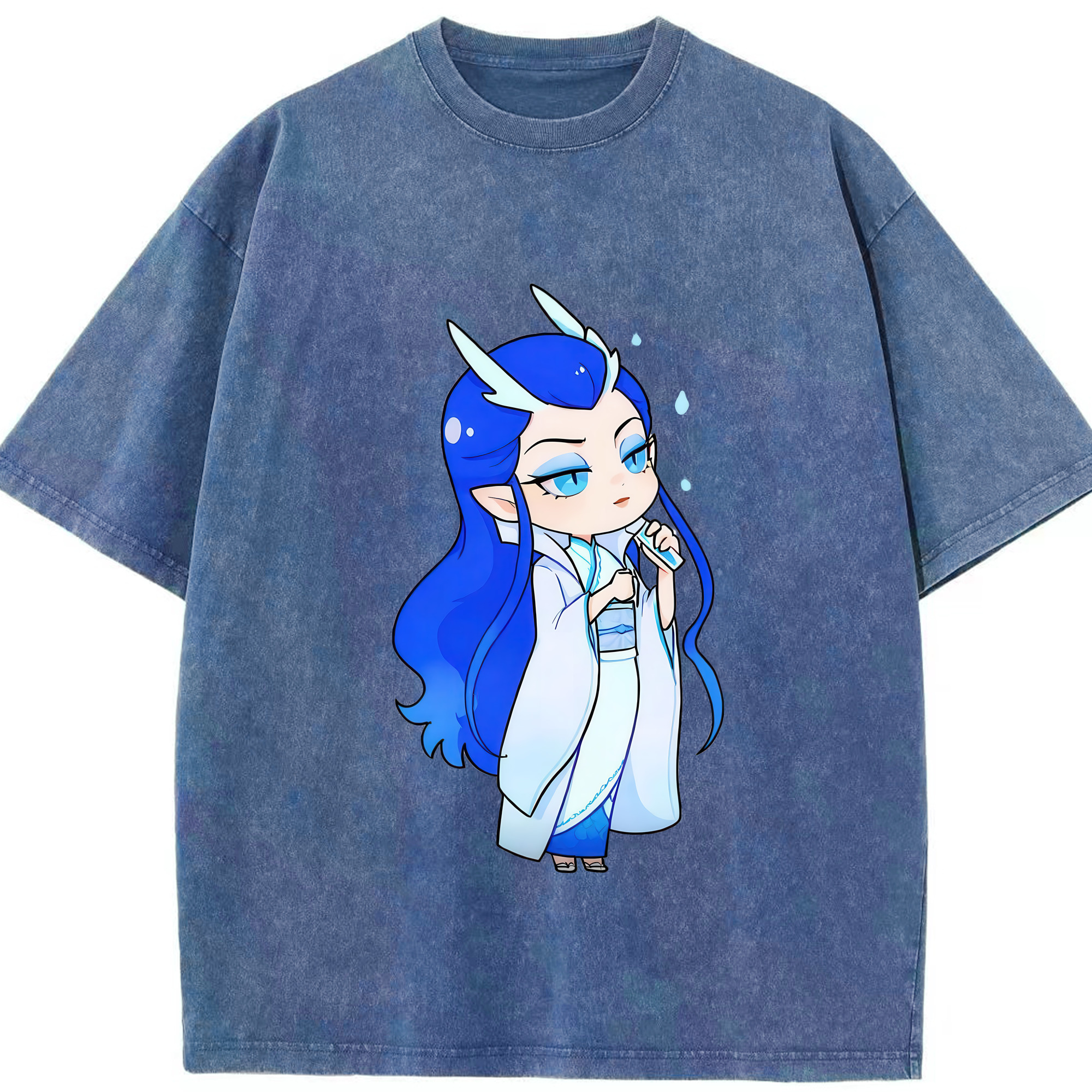 （画像用） Ne Zha 2 ナタ 魔童の大暴れ 綿100% ヴィンテージ風 半袖Tシャツ（フロントプリント）