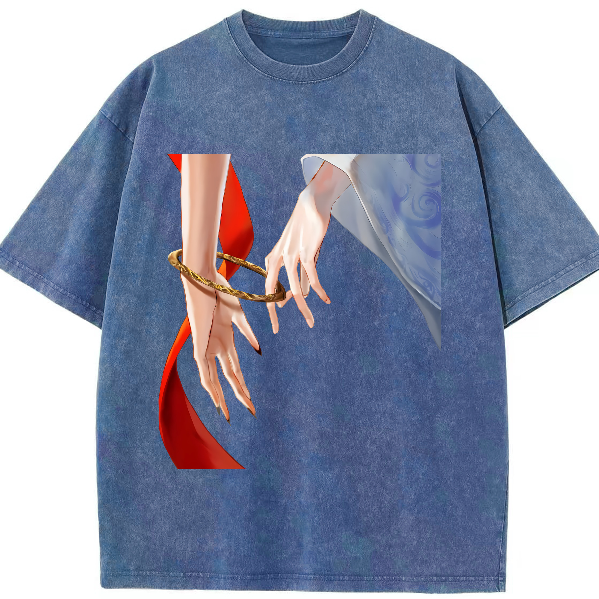 （画像用） Ne Zha 2 ナタ 魔童の大暴れ 綿100% ヴィンテージ風 半袖Tシャツ（フロントプリント）