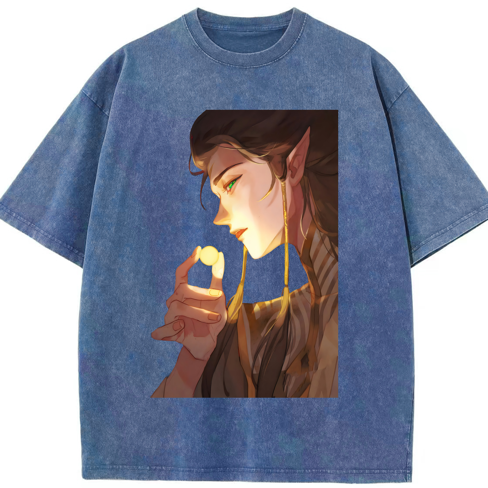 （画像用） Ne Zha 2 ナタ 魔童の大暴れ 綿100% ヴィンテージ風 半袖Tシャツ（フロントプリント）