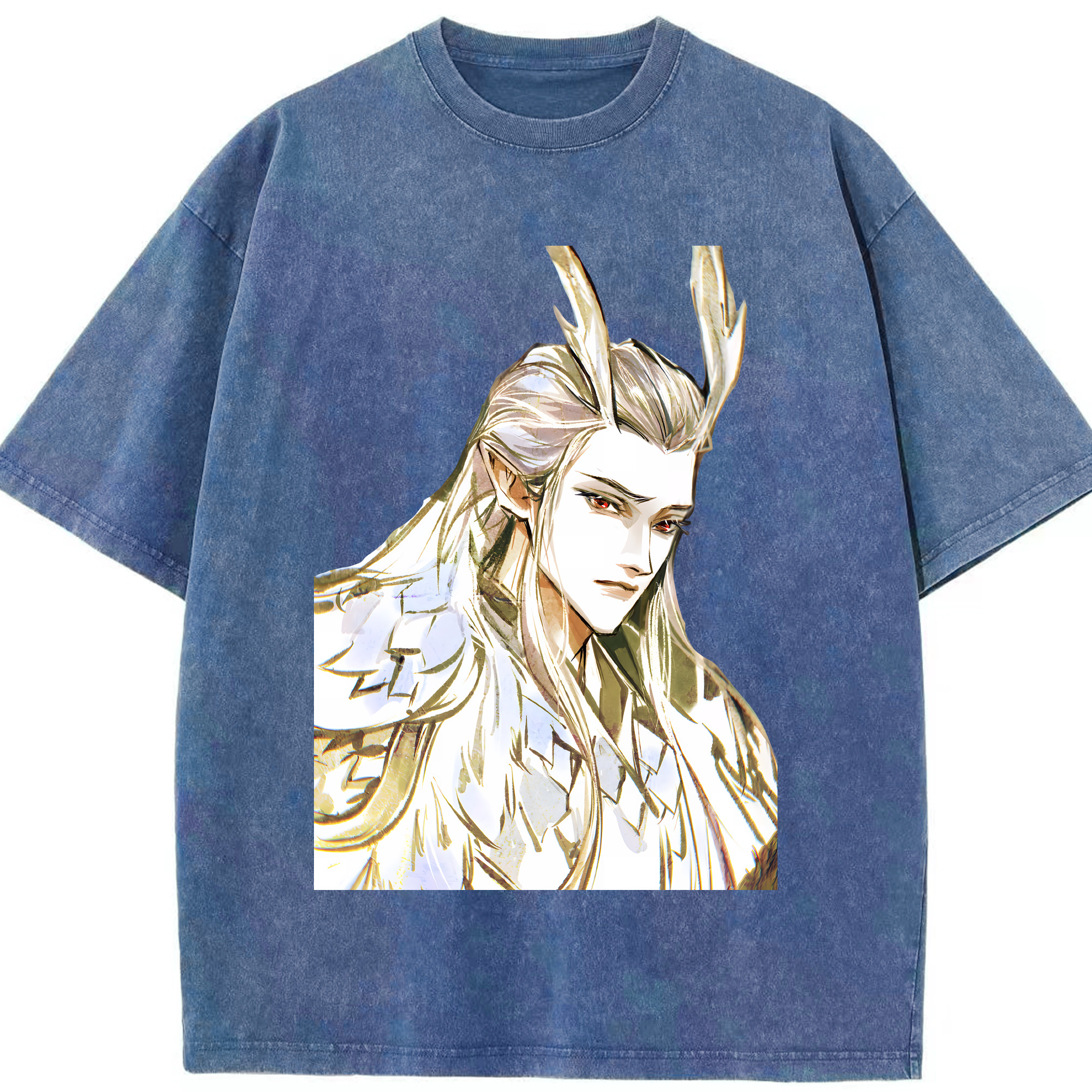（画像用） Ne Zha 2 ナタ 魔童の大暴れ 綿100% ヴィンテージ風 半袖Tシャツ（フロントプリント）