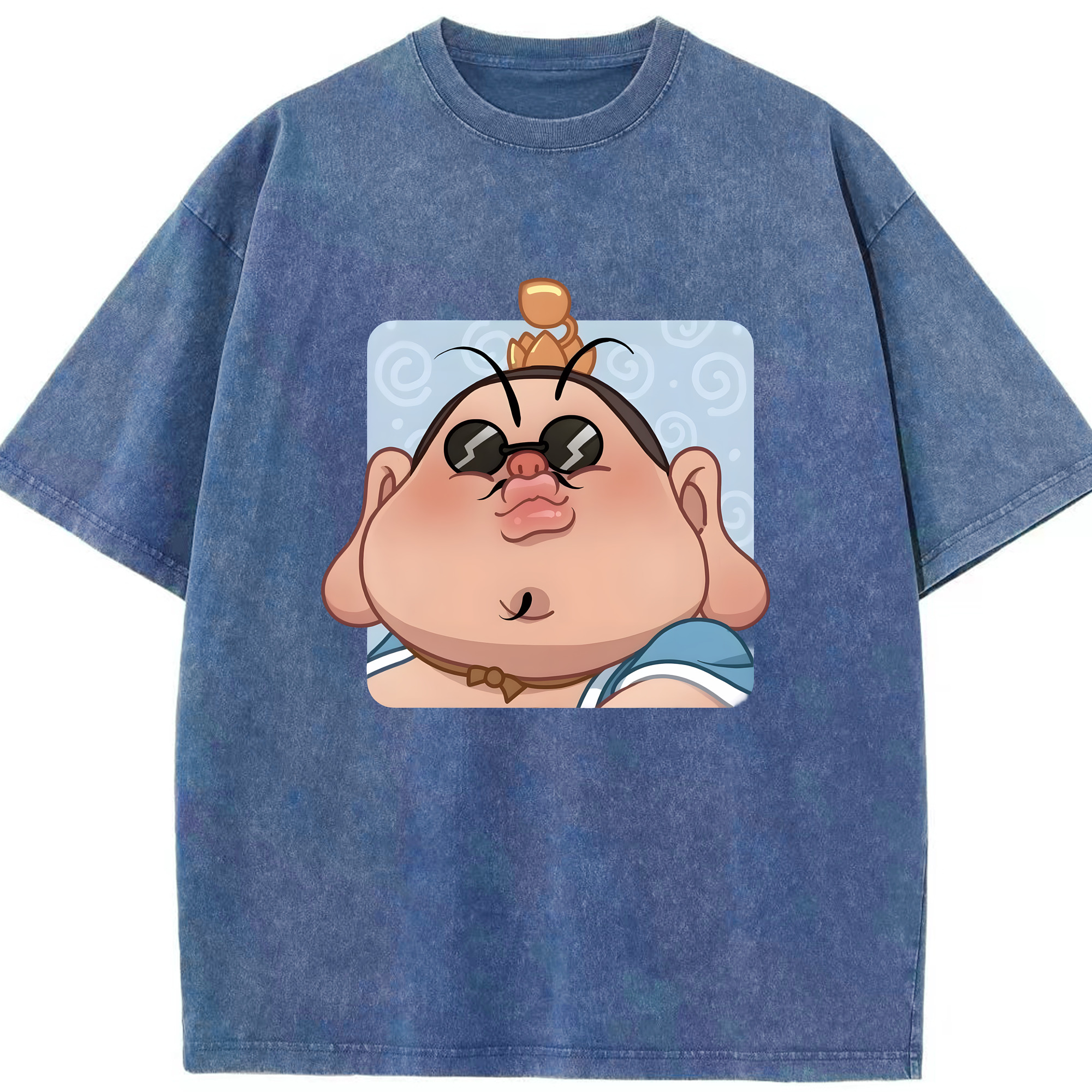（画像用） Ne Zha 2 ナタ 魔童の大暴れ 綿100% ヴィンテージ風 半袖Tシャツ（フロントプリント）