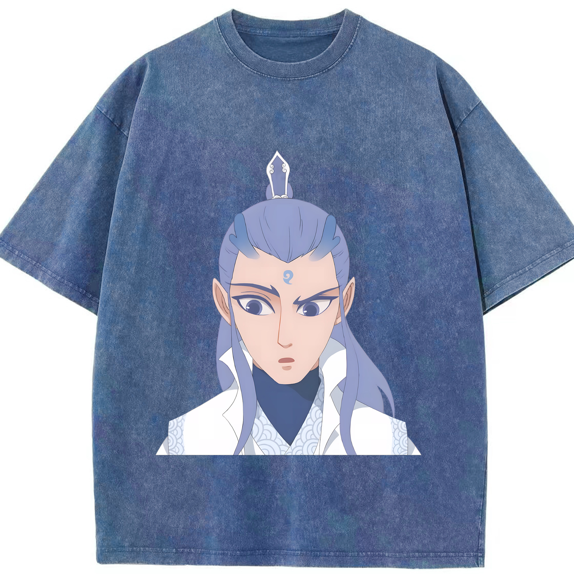 （画像用） Ne Zha 2 ナタ 魔童の大暴れ 綿100% ヴィンテージ風 半袖Tシャツ（フロントプリント）