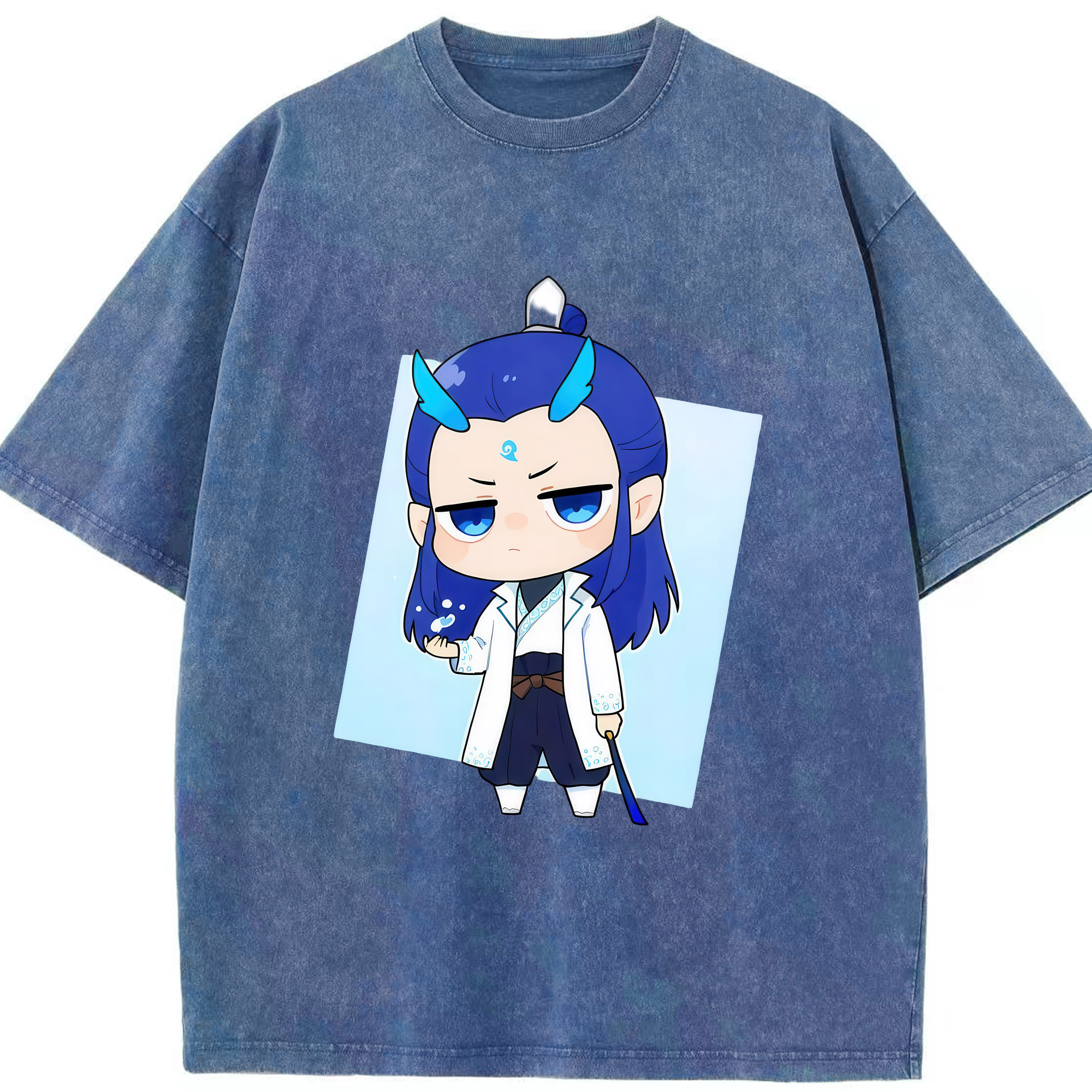 （画像用） Ne Zha 2 ナタ 魔童の大暴れ 綿100% ヴィンテージ風 半袖Tシャツ（フロントプリント）