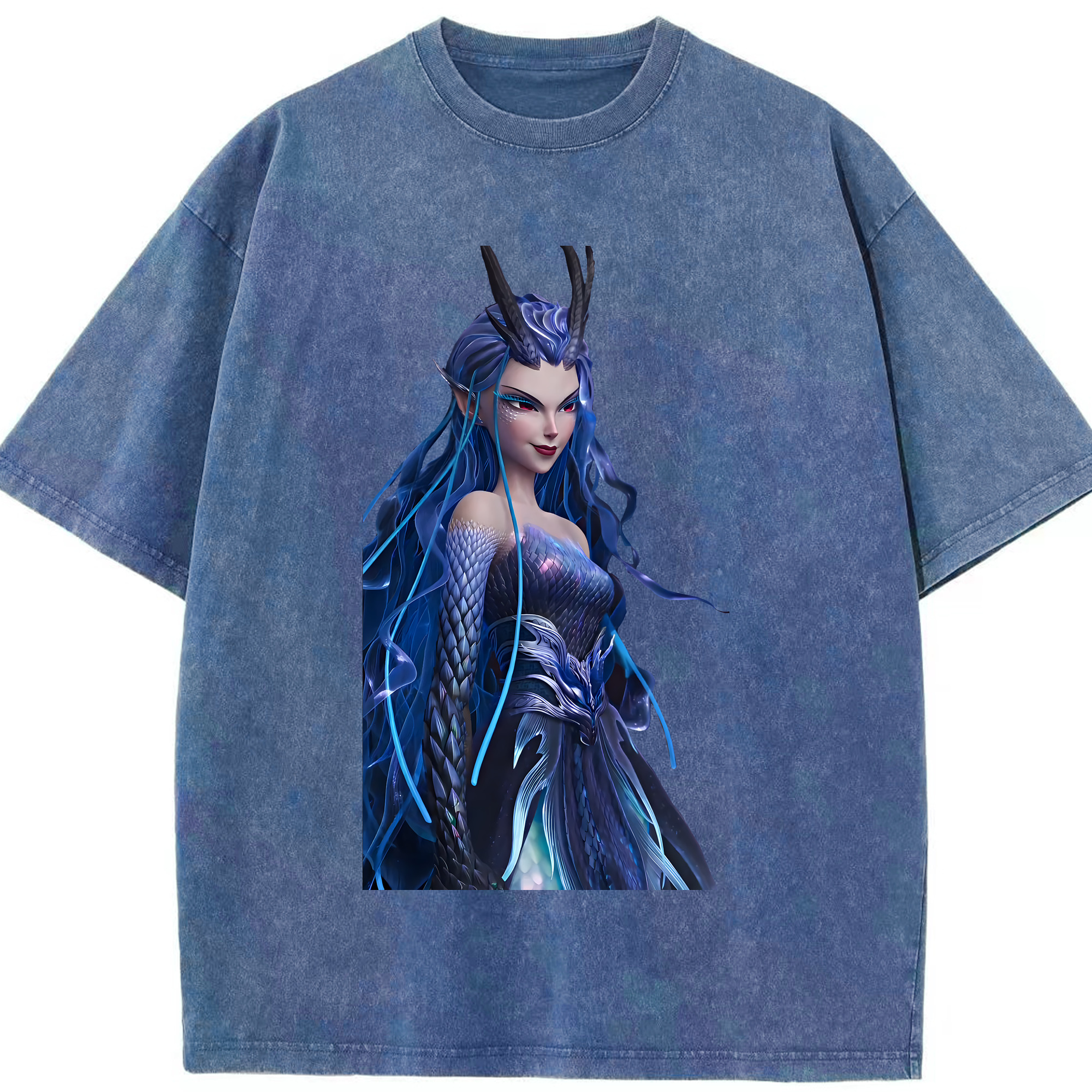 （画像用） Ne Zha 2 ナタ 魔童の大暴れ 綿100% ヴィンテージ風 半袖Tシャツ（フロントプリント）