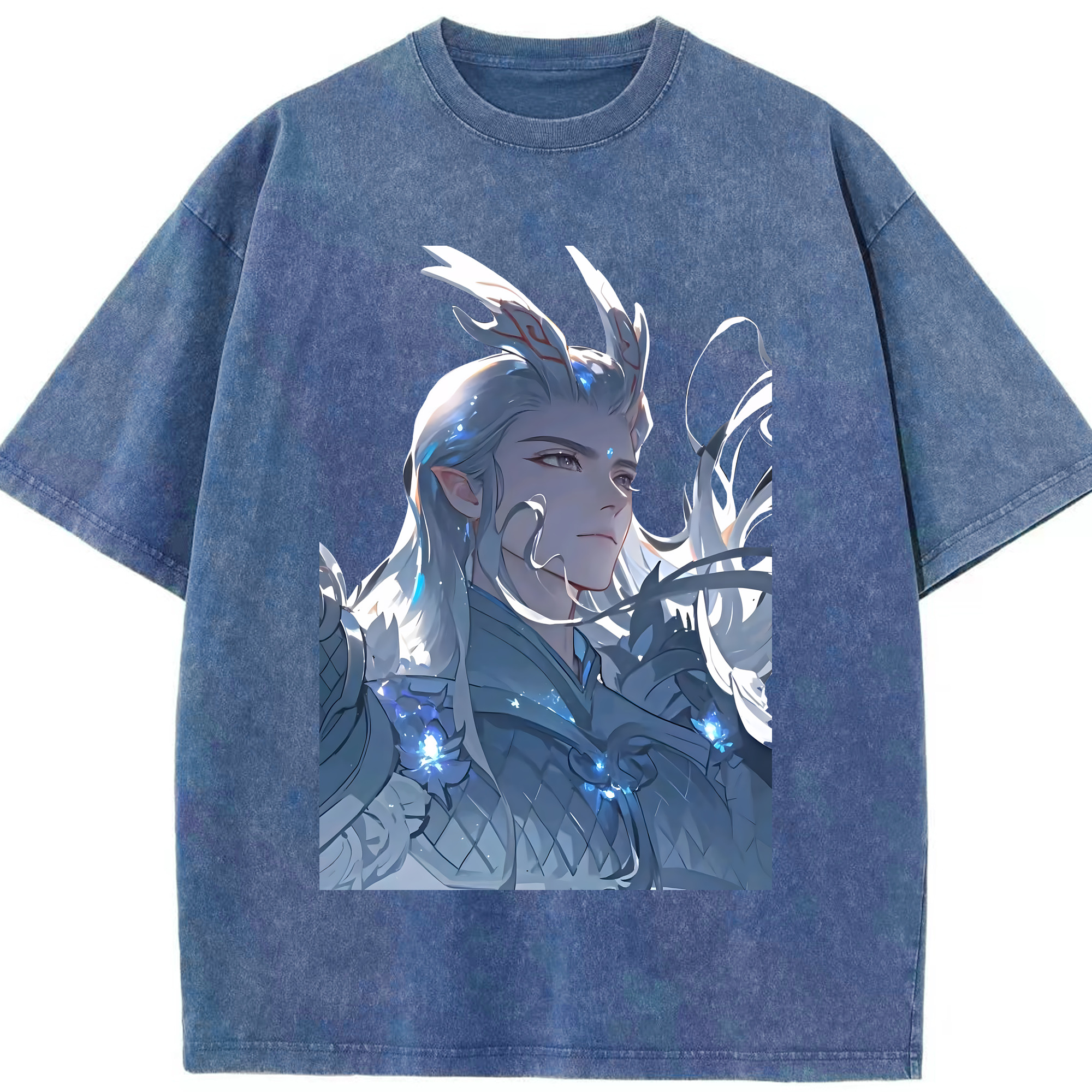 （画像用） Ne Zha 2 ナタ 魔童の大暴れ 綿100% ヴィンテージ風 半袖Tシャツ（フロントプリント）