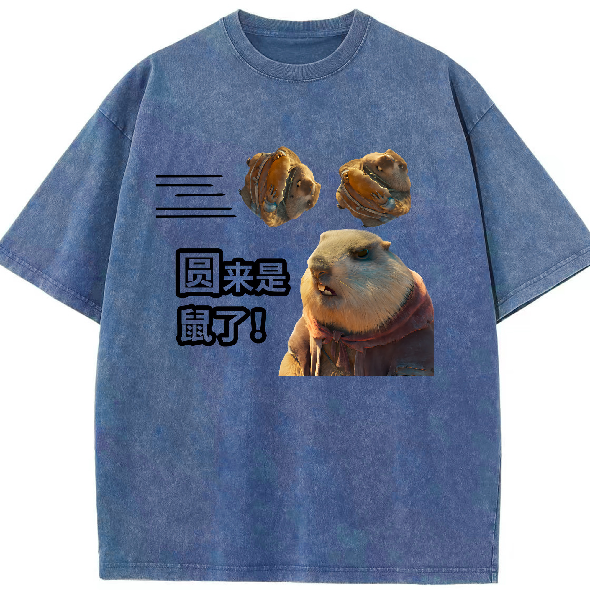 （画像用） Ne Zha 2 ナタ 魔童の大暴れ 綿100% ヴィンテージ風 半袖Tシャツ（フロントプリント）