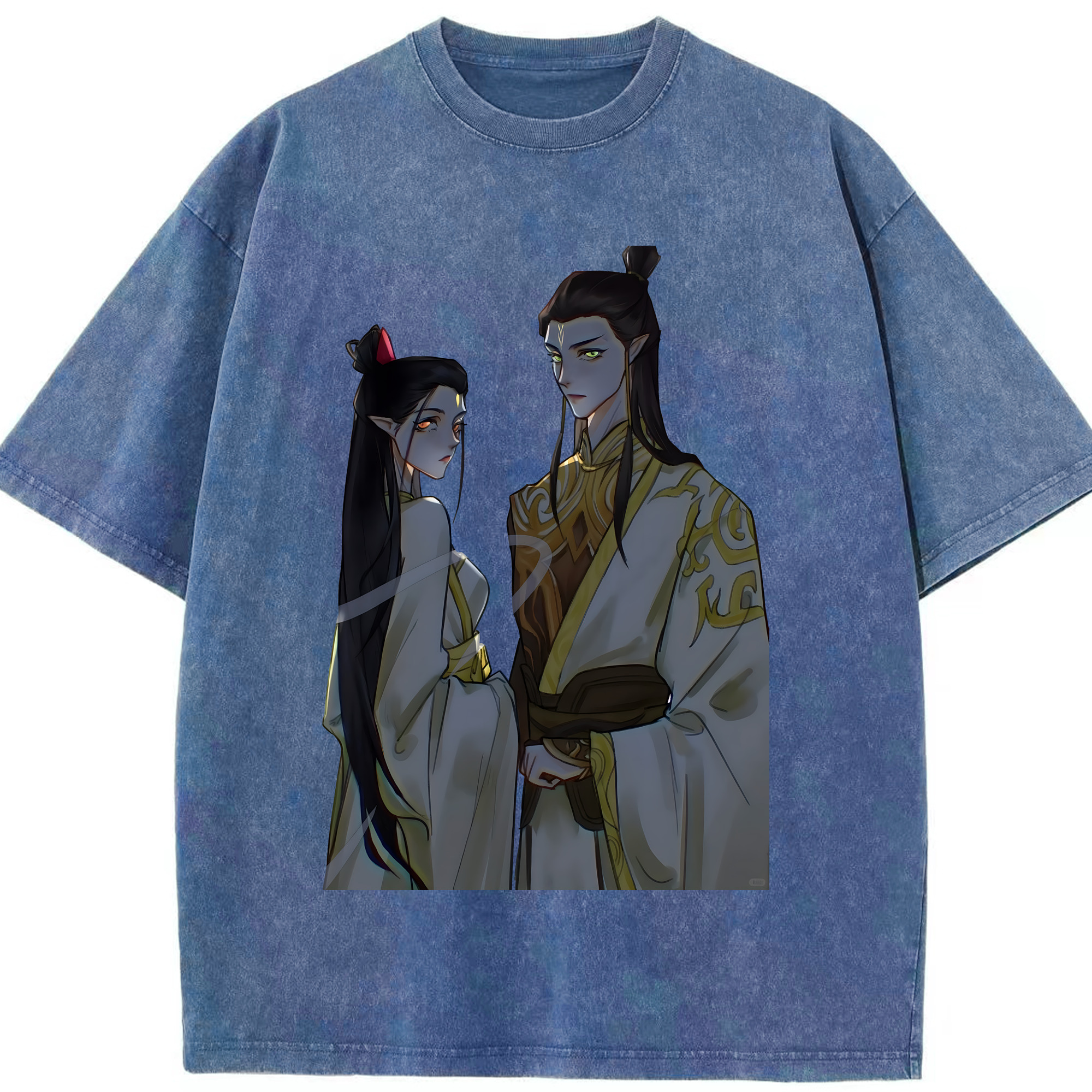 （画像用） Ne Zha 2 ナタ 魔童の大暴れ 綿100% ヴィンテージ風 半袖Tシャツ（フロントプリント）
